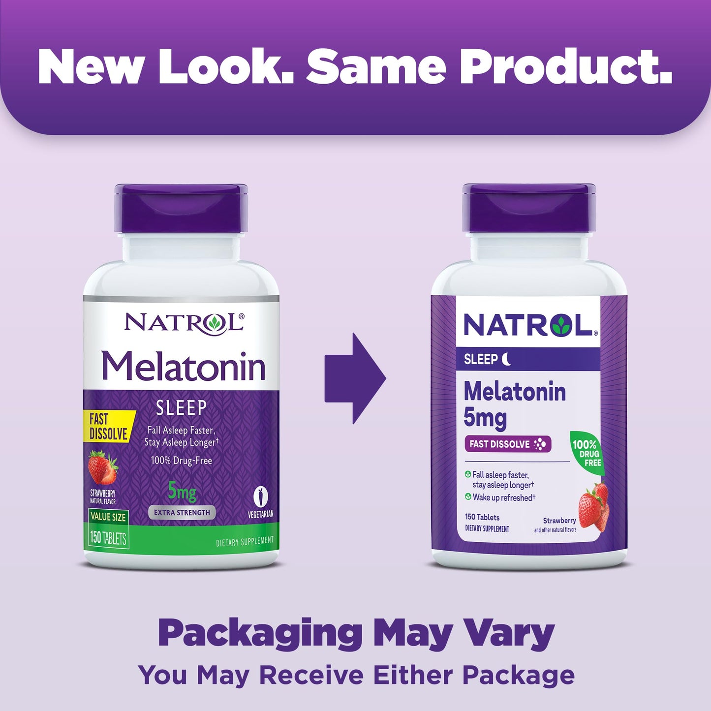 Natrol Melatonin 150ct & Vitafusion Fiber 90ct Sugar Free Peach Strawberry BlackBerry Supplements