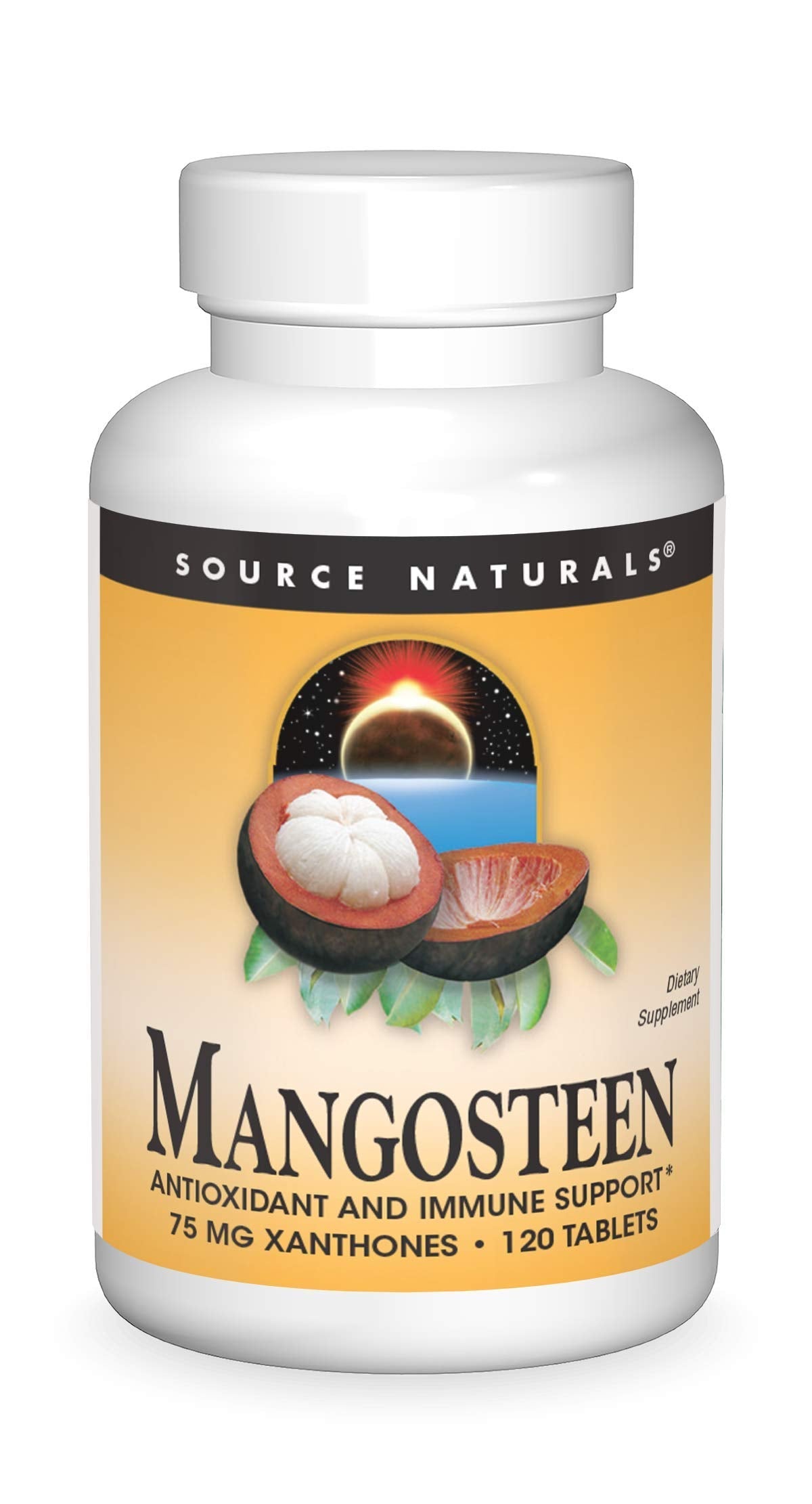 Pre-Order | Arrives in 5–10 Days – Source Naturals Mangosteen, Antioxidant and Immune Support*, 75 mg Xanthones -120 Tablets