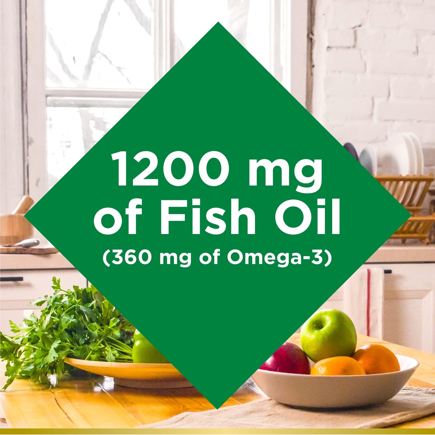 Nature's Bounty Fish Oil 1200 mg, Twin Pack, Supports Heart Health With Omega 3 EPA & DHA, 360 Rapid Release Softgels