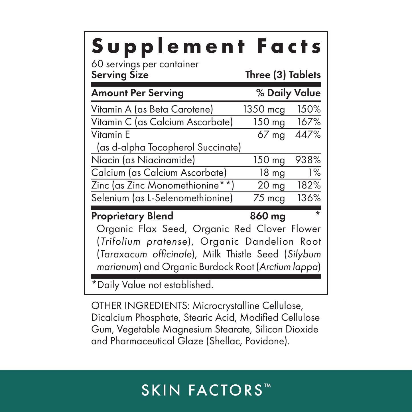 MICHAEL'S Health Naturopathic Programs Skin Factors - 90 Vegetarian Tablets - Daily Formula for Youthful-Looking Skin - Ideal for Mild & Non-Cystic Acne - Kosher - 60 Servings