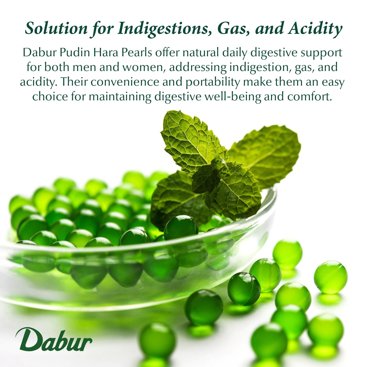 Pre-Order | Arrives in 5–10 Days – Dabur Pudin Hara Pearls - Daily Digestive Care Supplements for Men and Women, Helps Abate Symptoms of Bloating, Acidity, Flatulence and Indigestion for Digestive and Gut Health, 10 Count (Pack of 1)