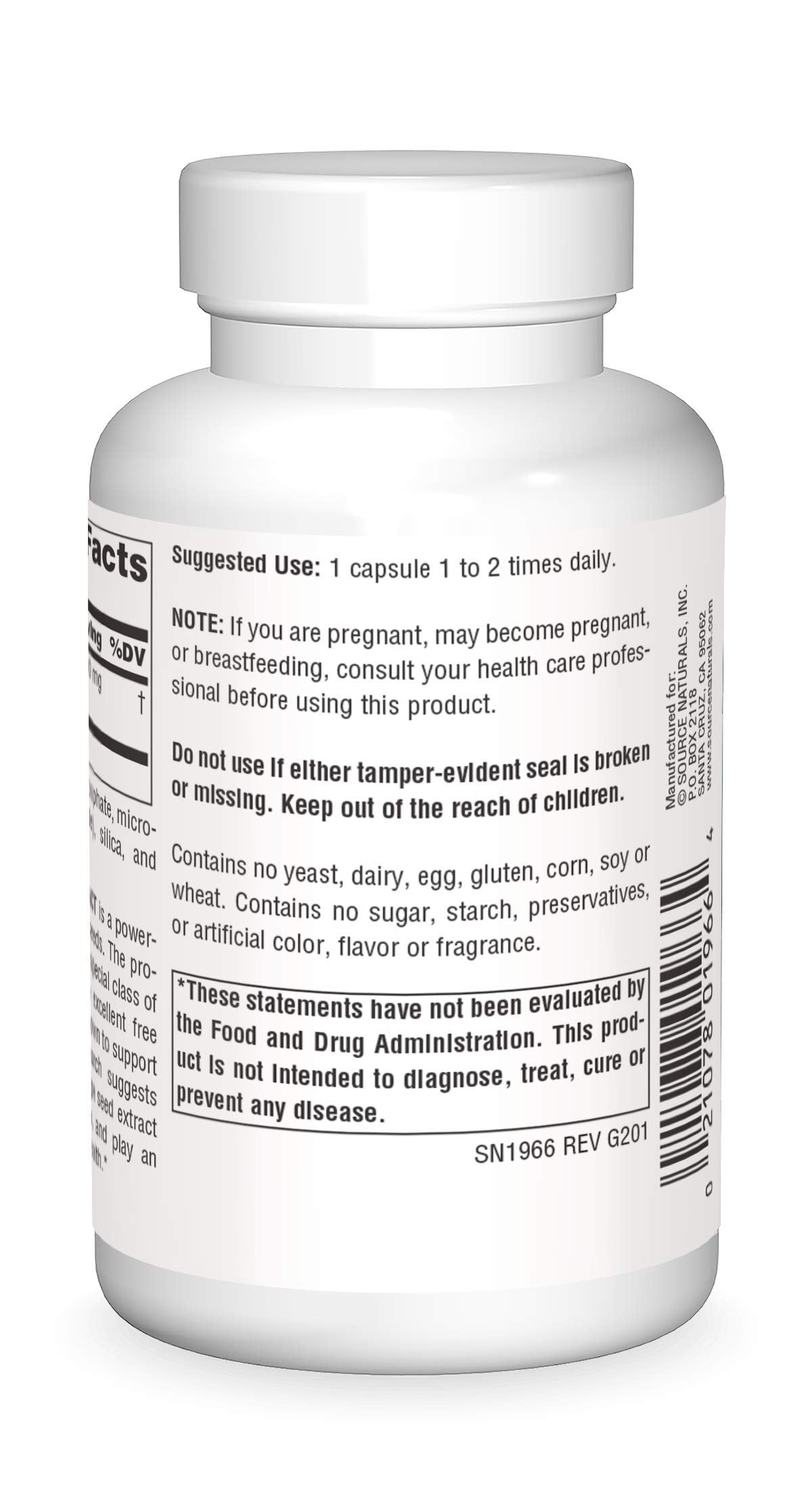 Pre-Order | Arrives in 5–10 Days – Source Naturals Grape Seed Extract, Proanthodyn 100 mg Antioxidant Protection & Supports Healthy Aging Brain - 120 Capsules