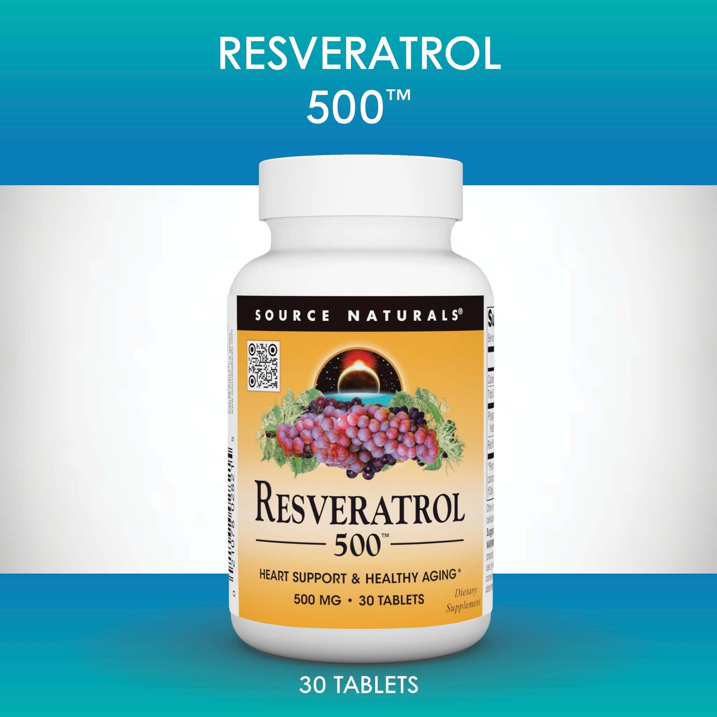 Pre-Order | Arrives in 5–10 Days – Source Naturals Resveratrol 550, Heart Support & Healthy Aging*, 500 mg - 30 Tablets