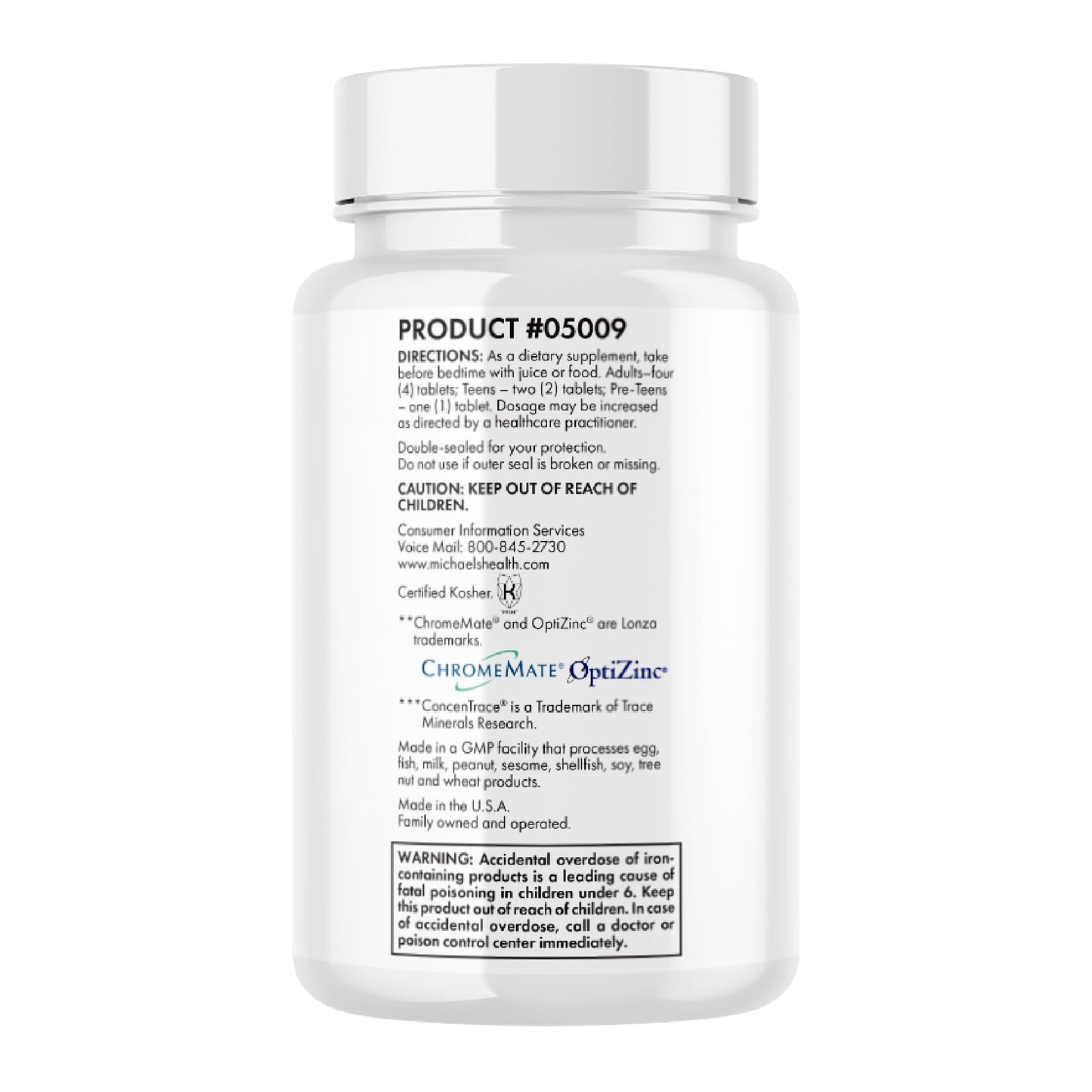 MICHAEL'S Health Naturopathic Programs Essential Minerals - 240 Vegetarian Tablets - Supports Nerve Communication & Proper Functioning of Muscles - Kosher - 60 Servings