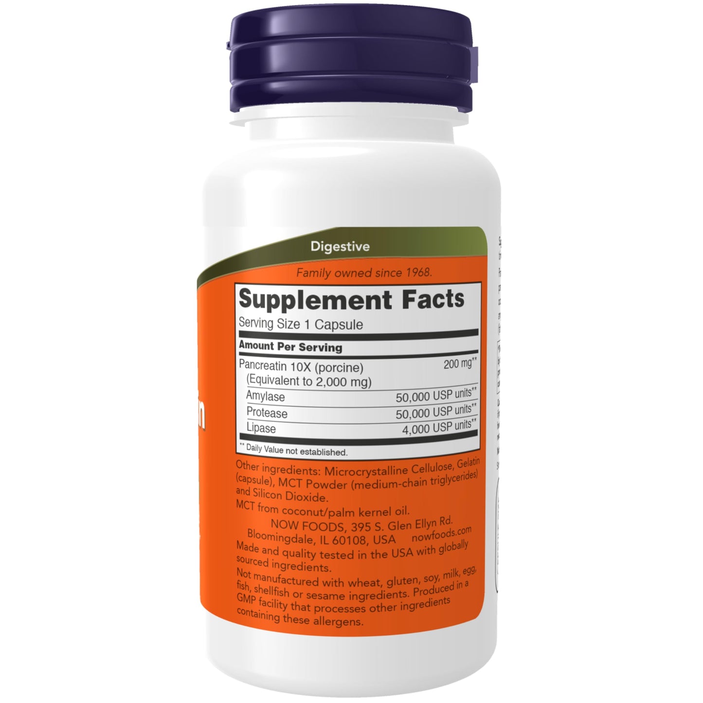 Pre-Order | Arrives in 5–10 Days – NOW Supplements, Pancreatin 10X 200 mg with naturally occurring Protease (Protein Digesting), Amylase (Carbohydrate Digesting), and Lipase (Fat Digesting) Enzymes, 100 Capsules