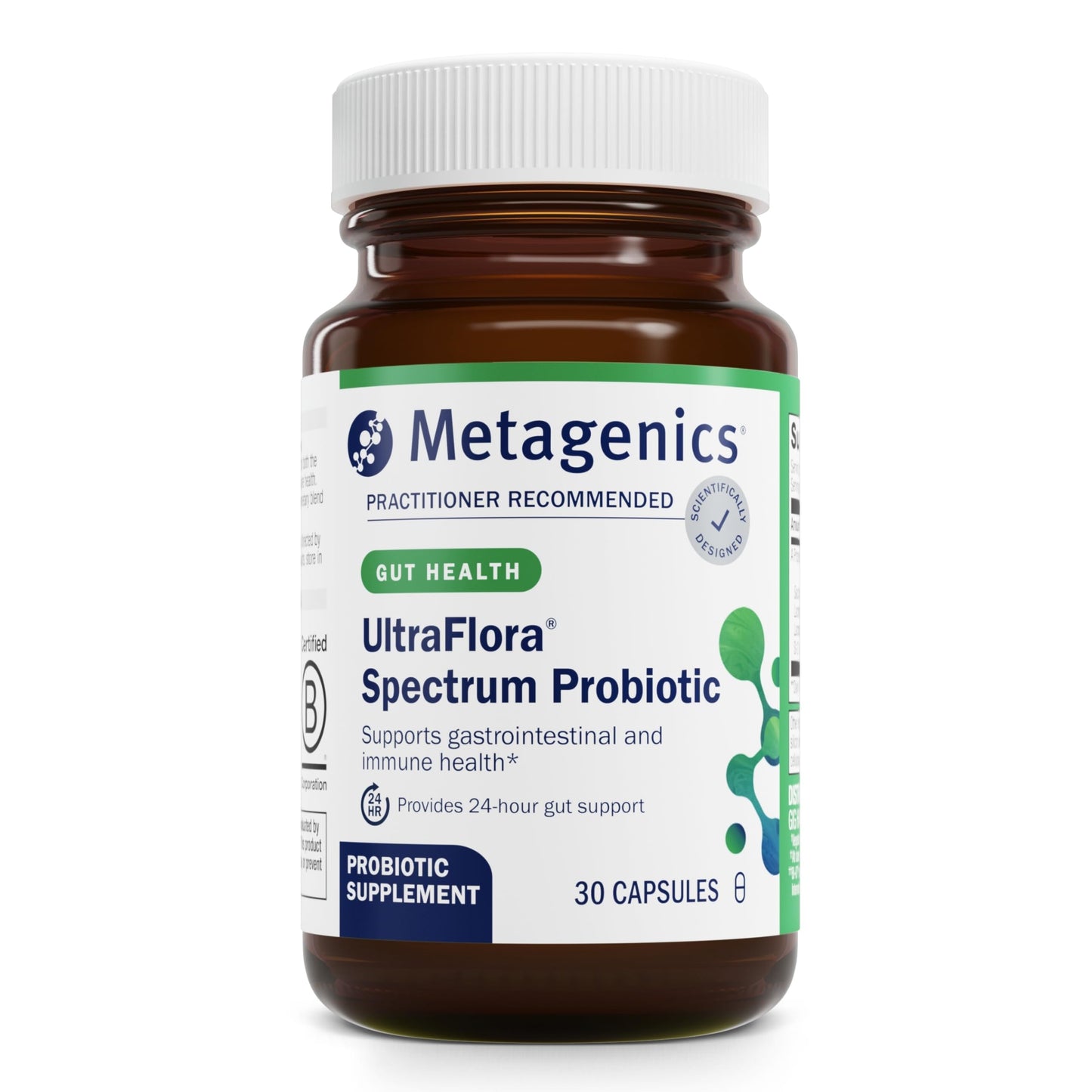 Metagenics UltraFlora Spectrum - Digestive & Immune Health Supplement* - Daily Probiotic - Non-GMO & Gluten-Free - 30 Capsules