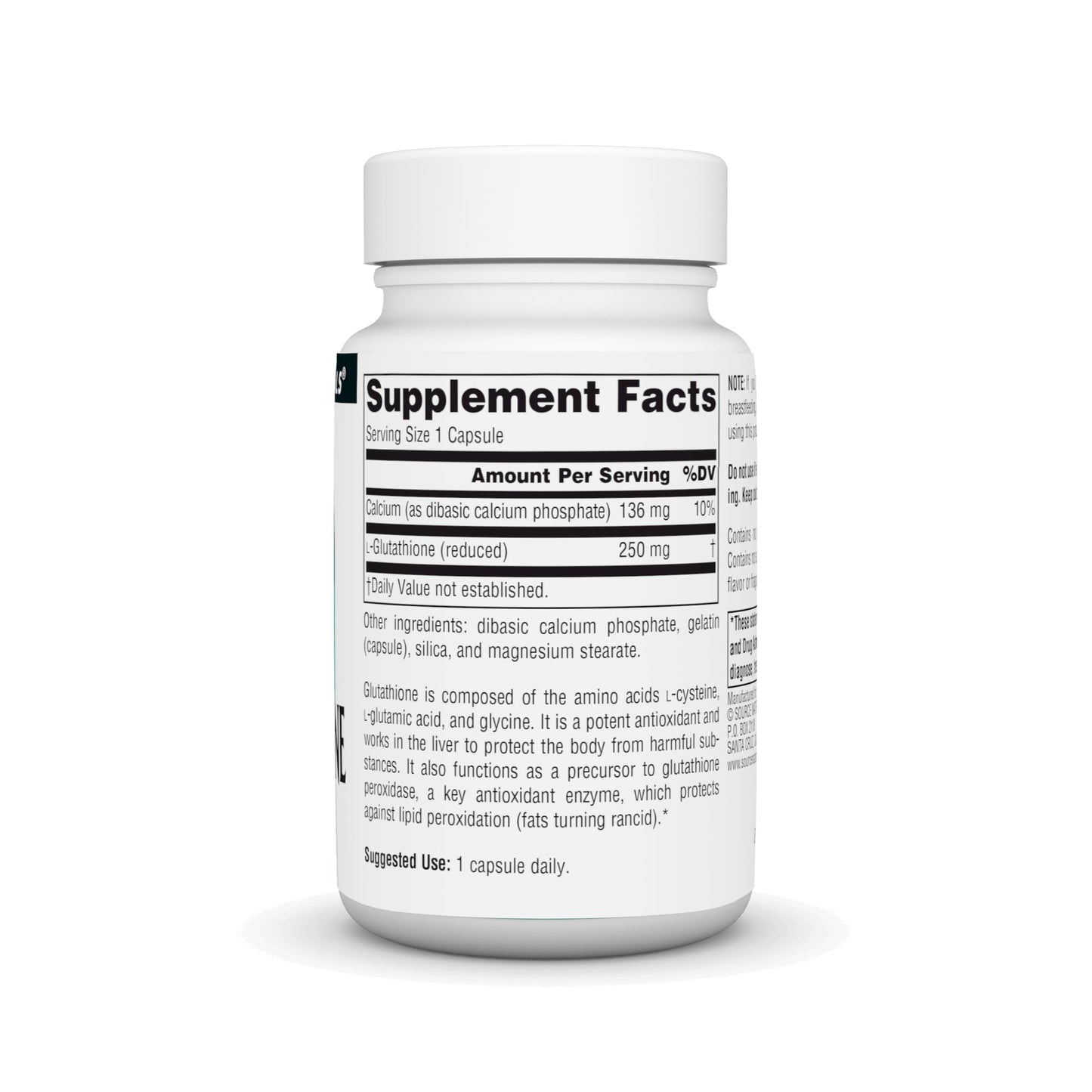 Pre-Order | Arrives in 5–10 Days – Source Naturals Glutathione, Supplement for Liver Support, 250mg - 30 Capsules