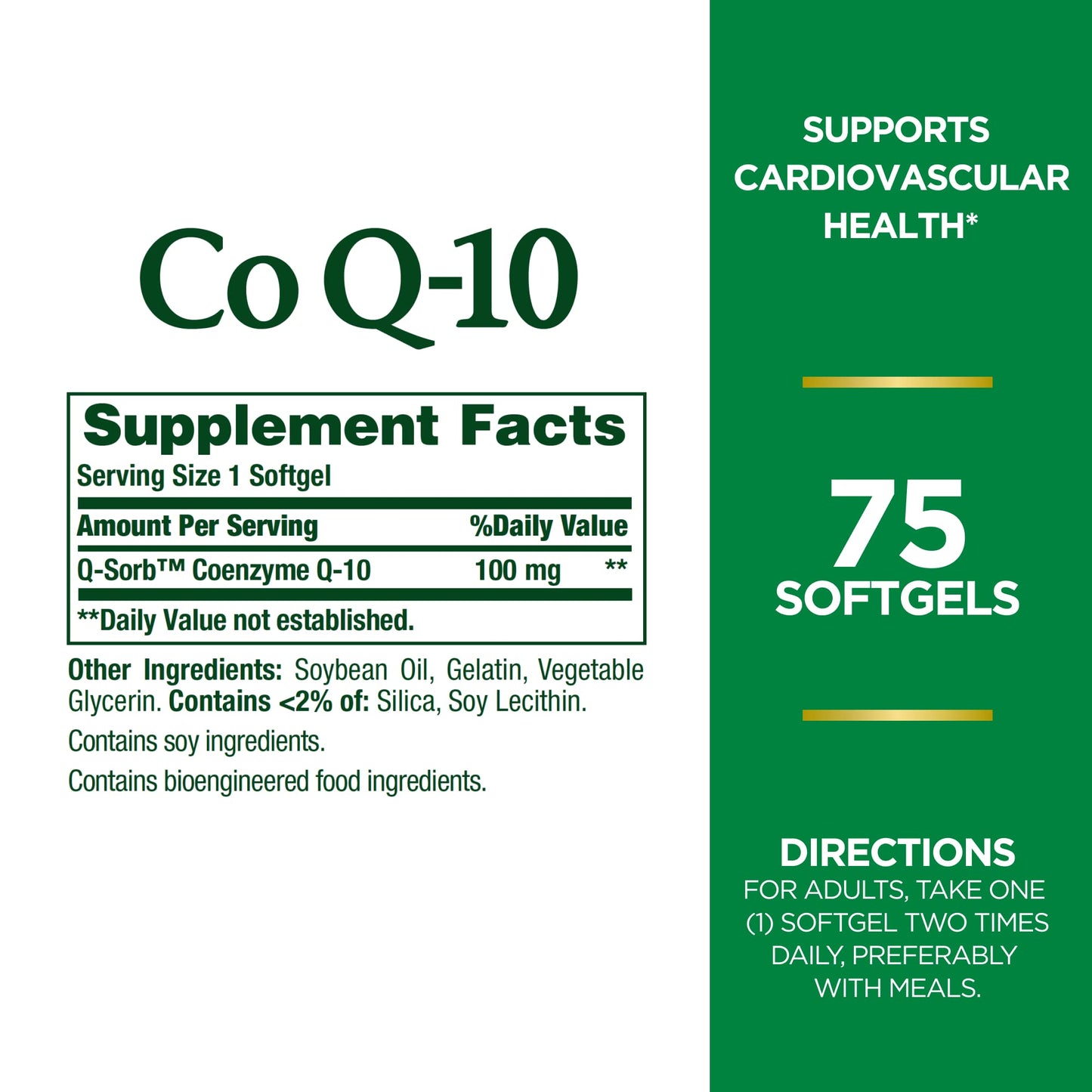 Nature's Bounty CoQ10, Helps Maintain Healthy Blood Pressure, 100 mg, Rapid Release Softgels, 75 Count