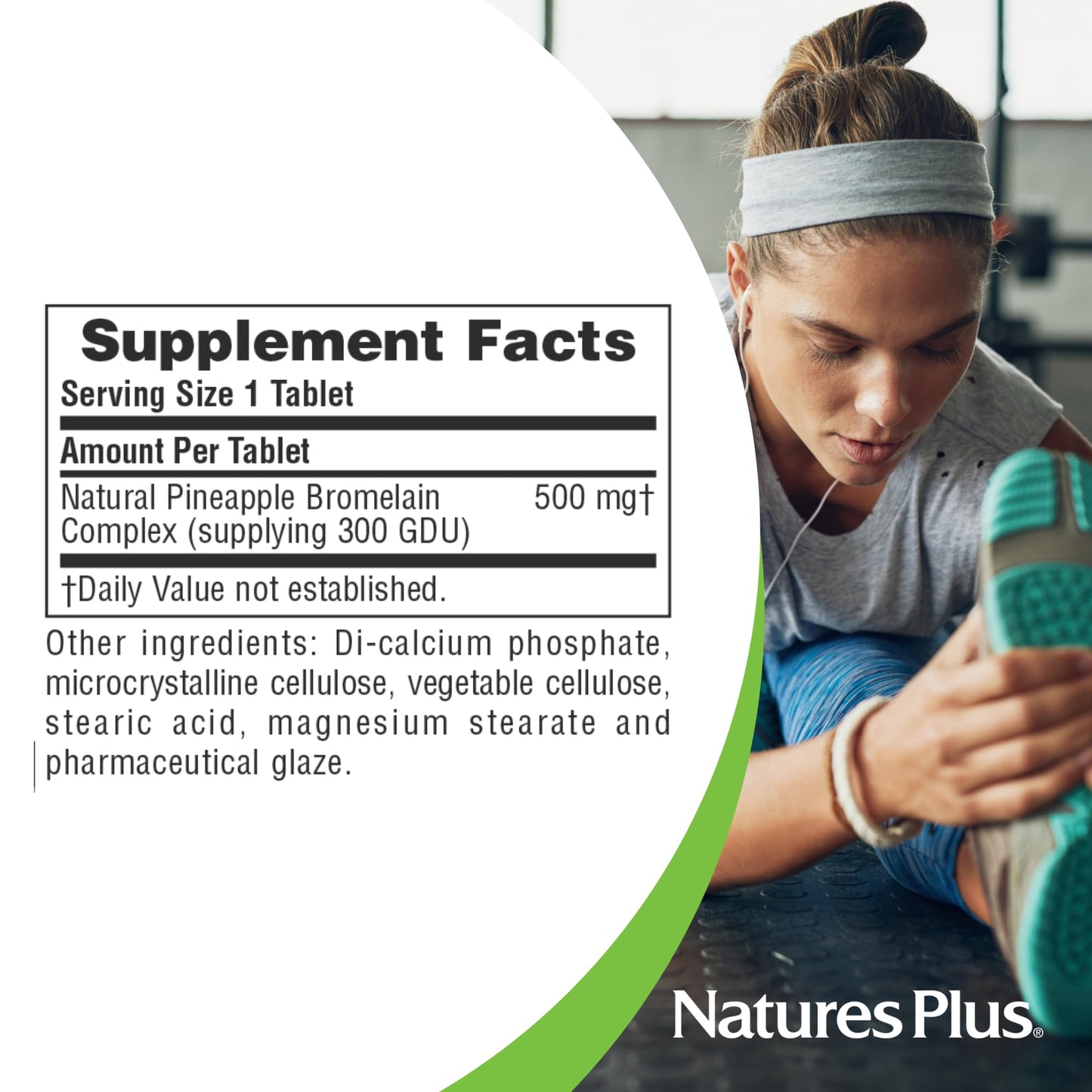 Natures Plus Bromelain - 500 mg - Natural Proteolytic Supplement - 60 Vegetarian Tablets (60 Servings)