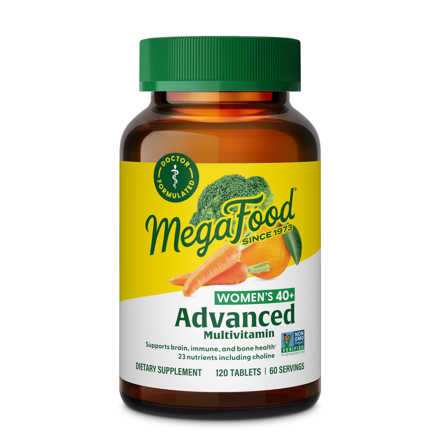 Pre-Order | Arrives in 5–10 Days – MegaFood Women's 40+ Advanced Multivitamin for Women - Dr Formulated - Vitamin B, Vitamin D3, Vitamin K2 & Choline - Energy Metabolism, Brain Health & Bone Health - Vegetarian - 120 Tabs (60 servings)