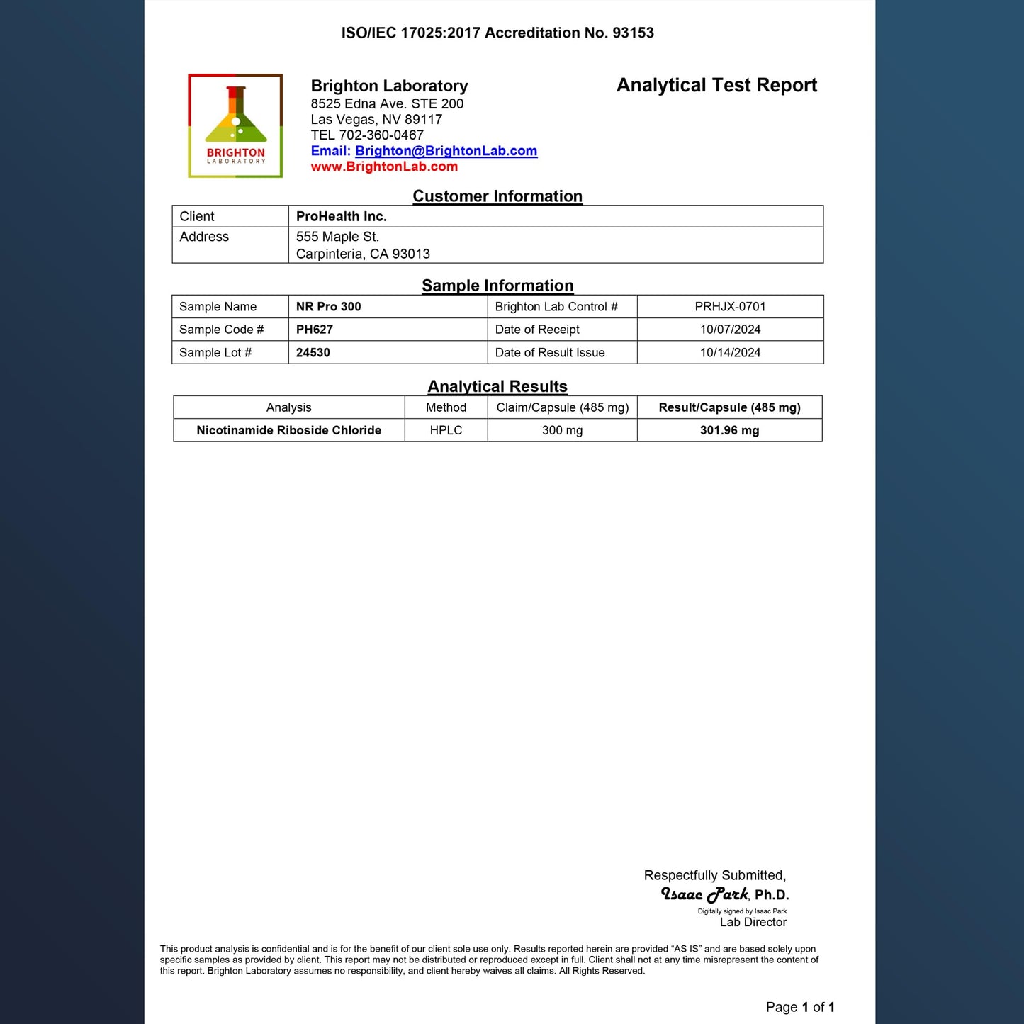 ProHealth Nicotinamide Riboside Pro 300. 300mg Patented Niagen NR (The Active Ingredient in NMN) Plus 150mg TMG. Equivalent to 414mg of NMN. NAD Supplement Boosts NAD. Proven in 300 Studies. 30 svgs