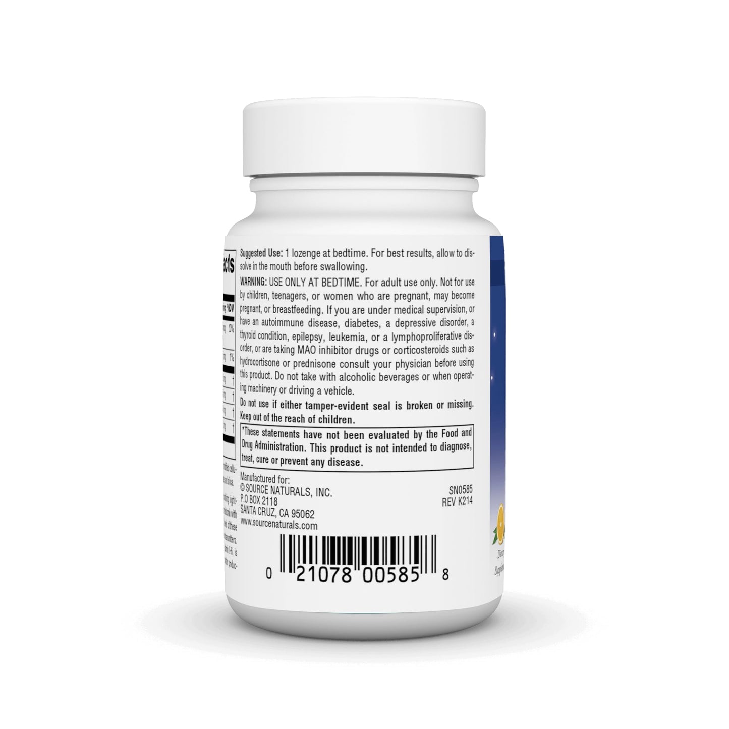Pre-Order | Arrives in 5–10 Days – Source Naturals Melatonin Complex - 50 Orange Flavored Lozenges
