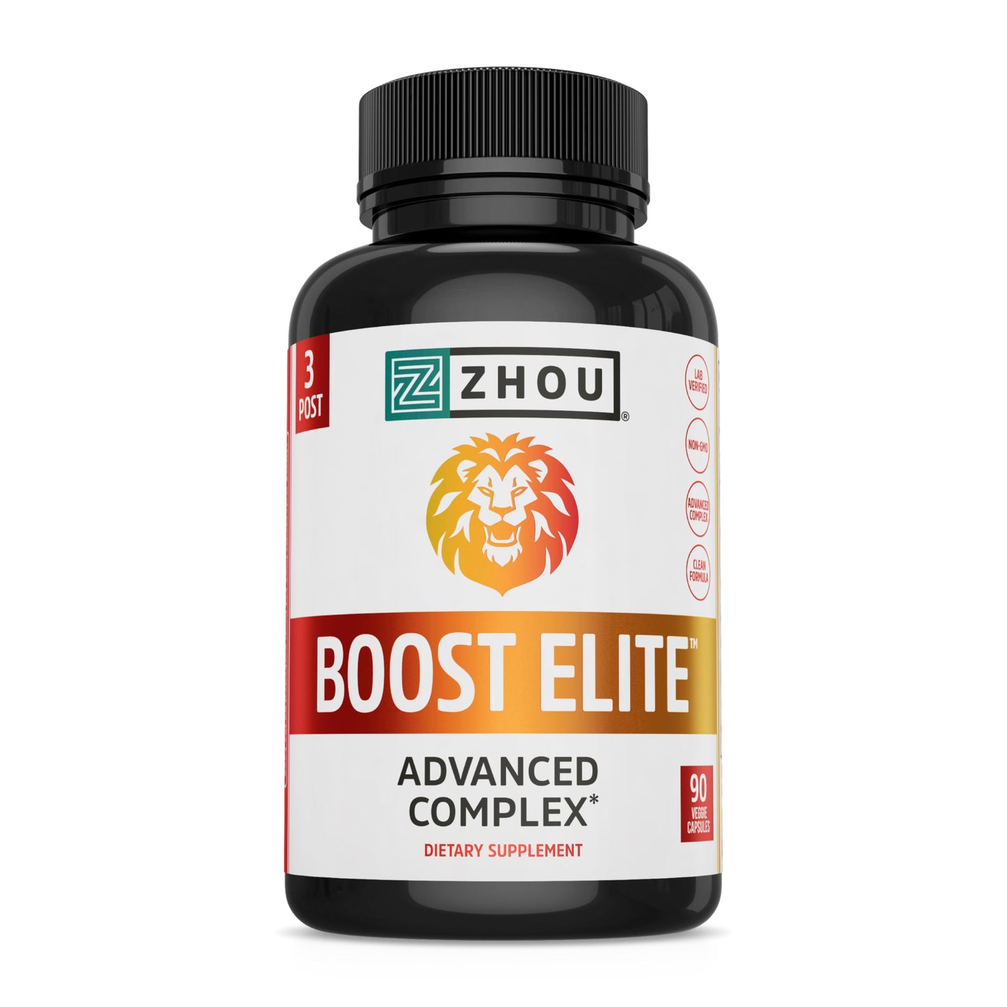 Zhou Boost Elite - Energy Supplement, Natural Muscle Support Pills for Men with Tribulus, Fenugreek, Ginseng, and Maca - 90 Veggie Capsules