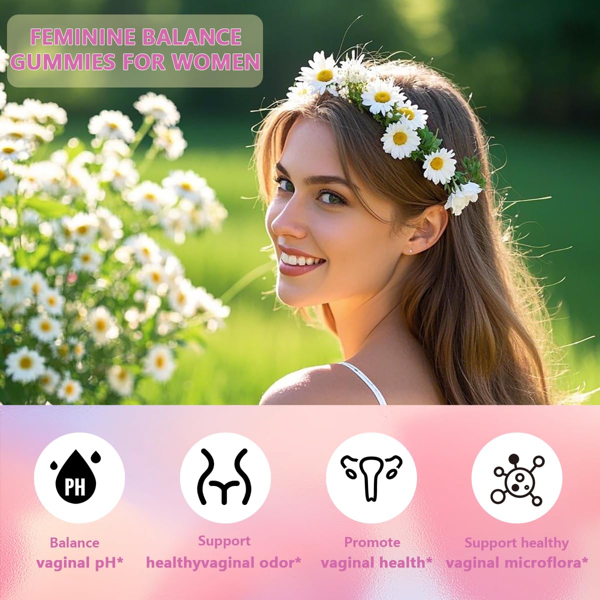 New Feminine PH Balance Gummies, Hawaiian Pineapple Flavor Health Wellness Support Vital Organic Feminine Gummies, Women's Health Supplement (120)