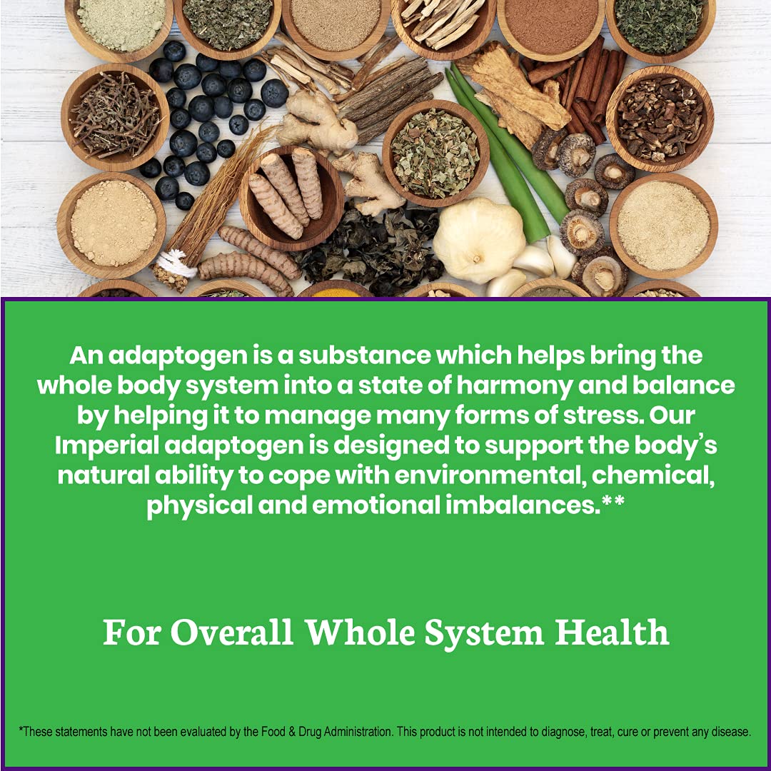 Paradise Herbs, Imperial Adaptogens, with Ashwagandha, Astragalus, Rhodiola, Proprietary Adaptogen Blend for Stress Support, Focus & Energy, 60 Vegetarian Capsules