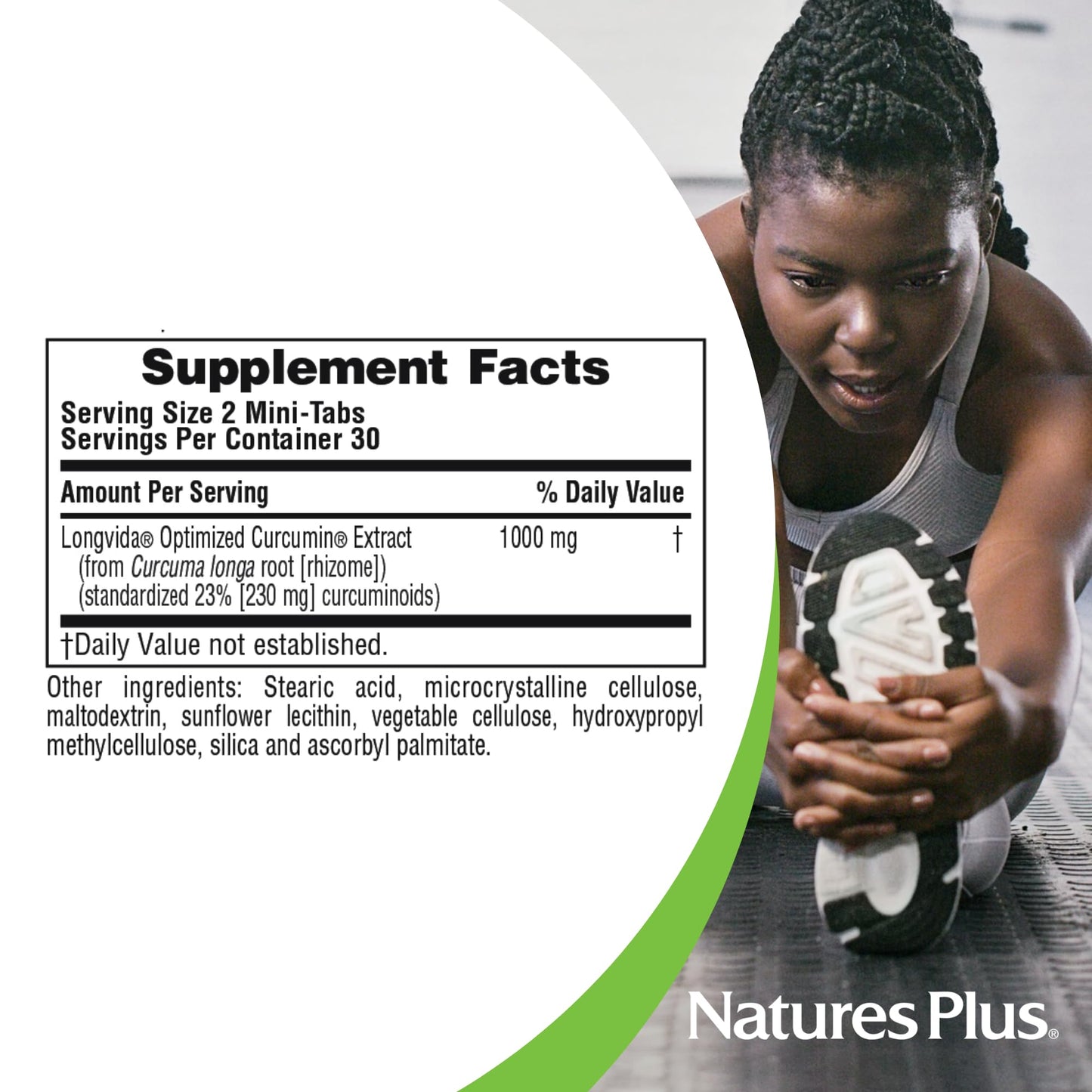 Natures Plus PRO Longvida Curcumin 1000 mg - 60 Mini-Tabs - Promotes Healthy Free Radical Protection - Non-GMO, Vegan, Gluten Free, Soy Free - 30 Servings