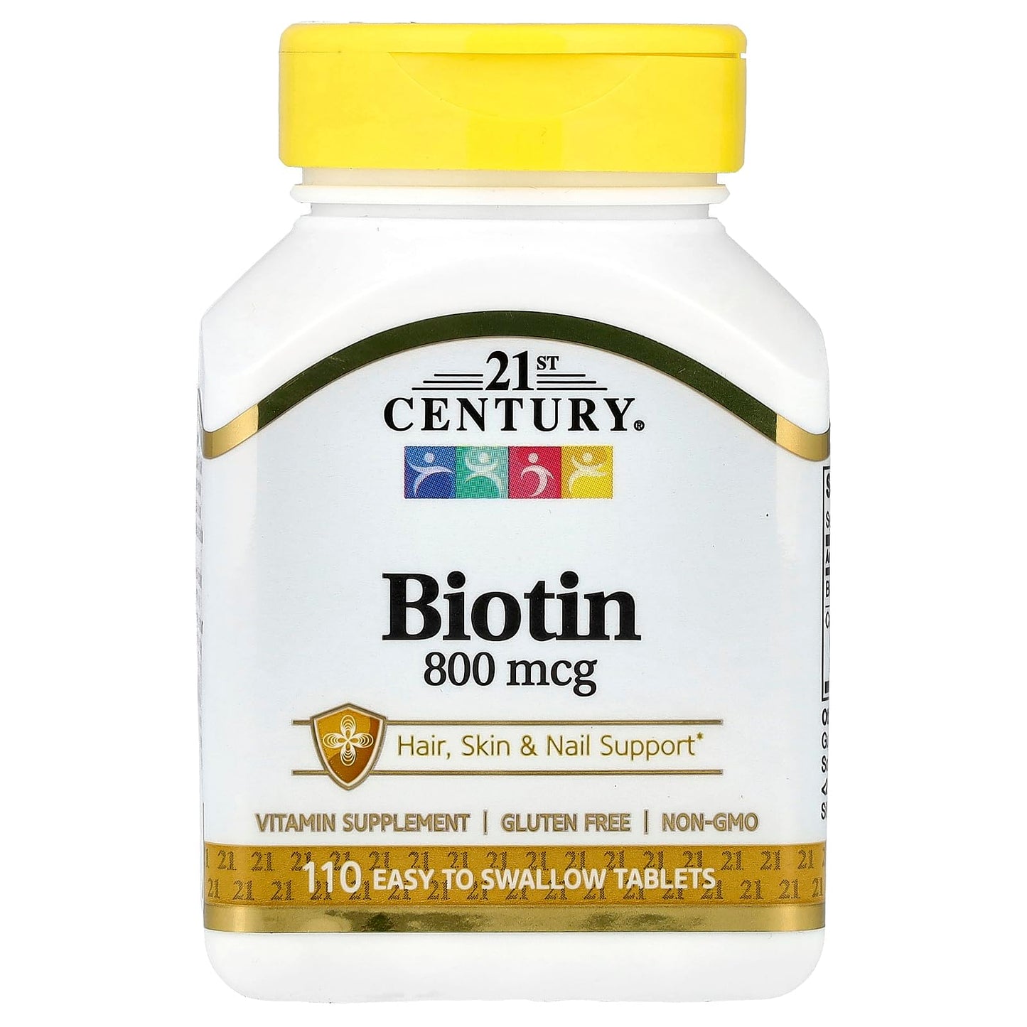 21st Century Biotin Tablets, 800 mcg, 110 Count (Pack of 3)