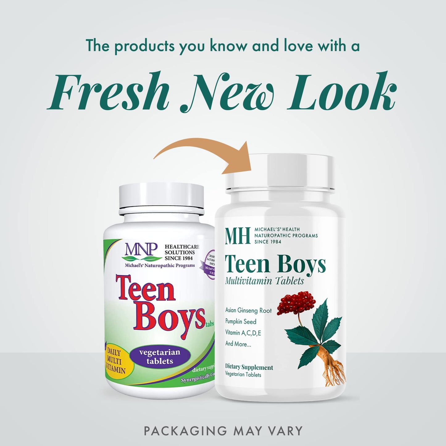 MICHAEL'S Health Naturopathic Programs Teen Boys - 90 Vegetarian Tablets - Daily Multivitamin Supplement - Kosher - 45 Servings