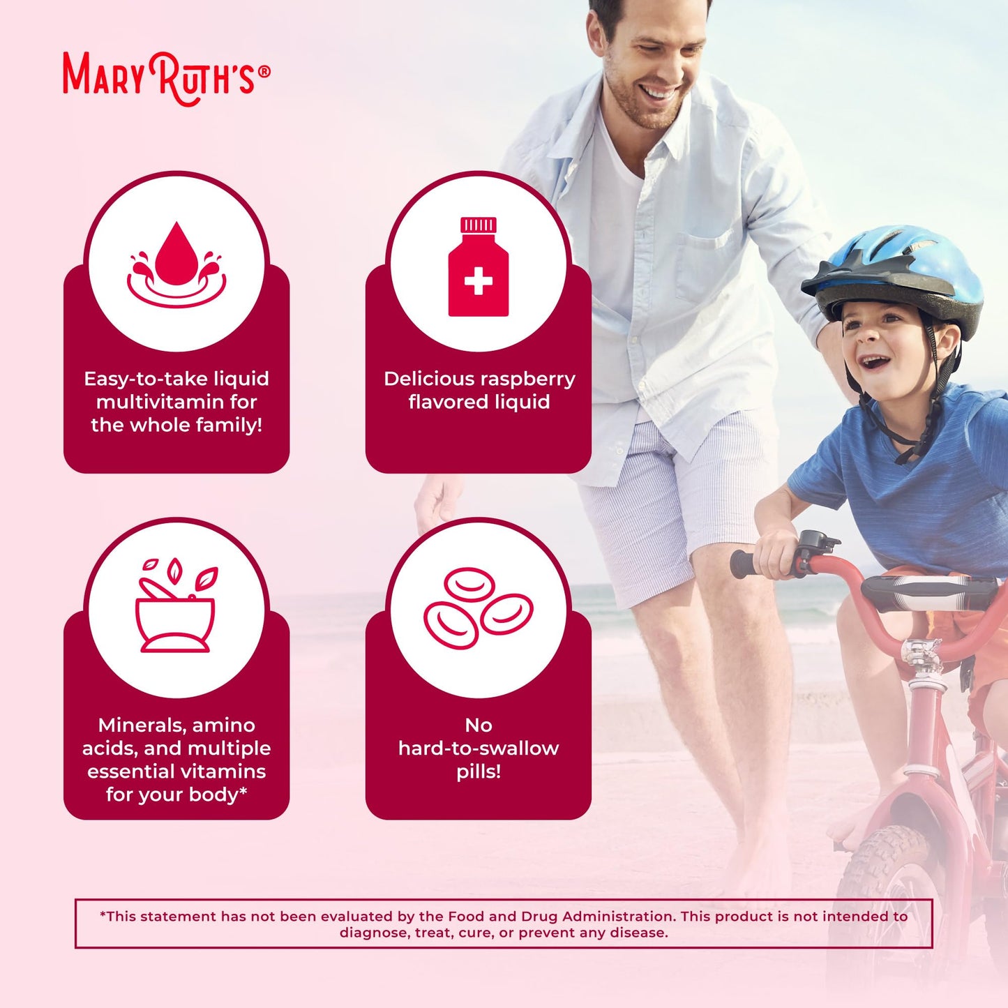 Multivitamin for Women, Men & Kids by MaryRuth's | Liquid Morning Multivitamin | Mens, Womens Vitamins | Vitamin A C D E B6 B12 Biotin Zinc | Beauty | Vegan | Non-GMO | Gluten Free | 32 Servings