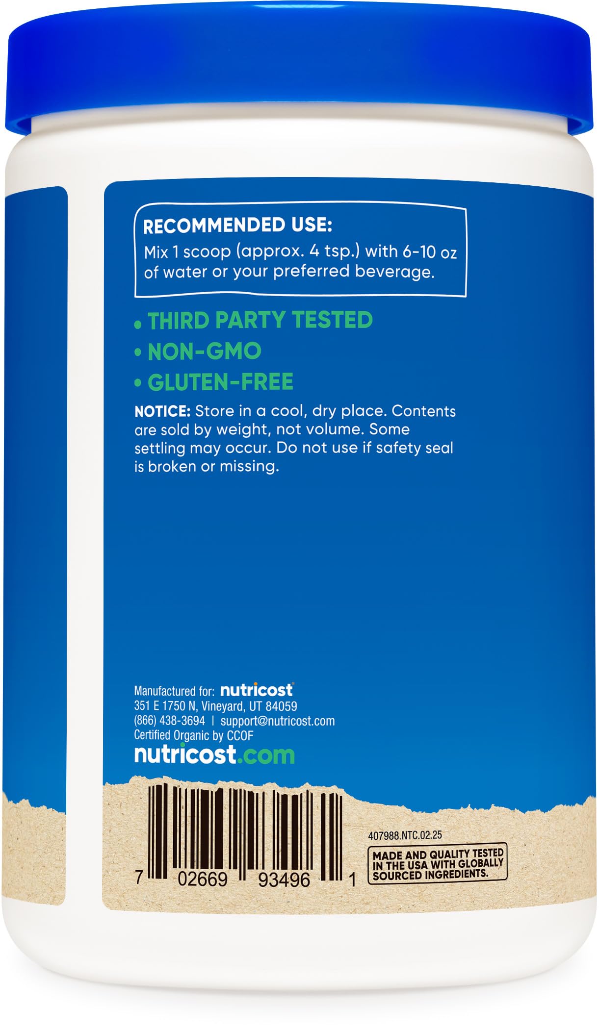 Pre-Order | Arrives in 5–10 Days – Nutricost Organic Coconut Milk Powder 1LB - Non-GMO, Certified Organic Coconut Milk Powder
