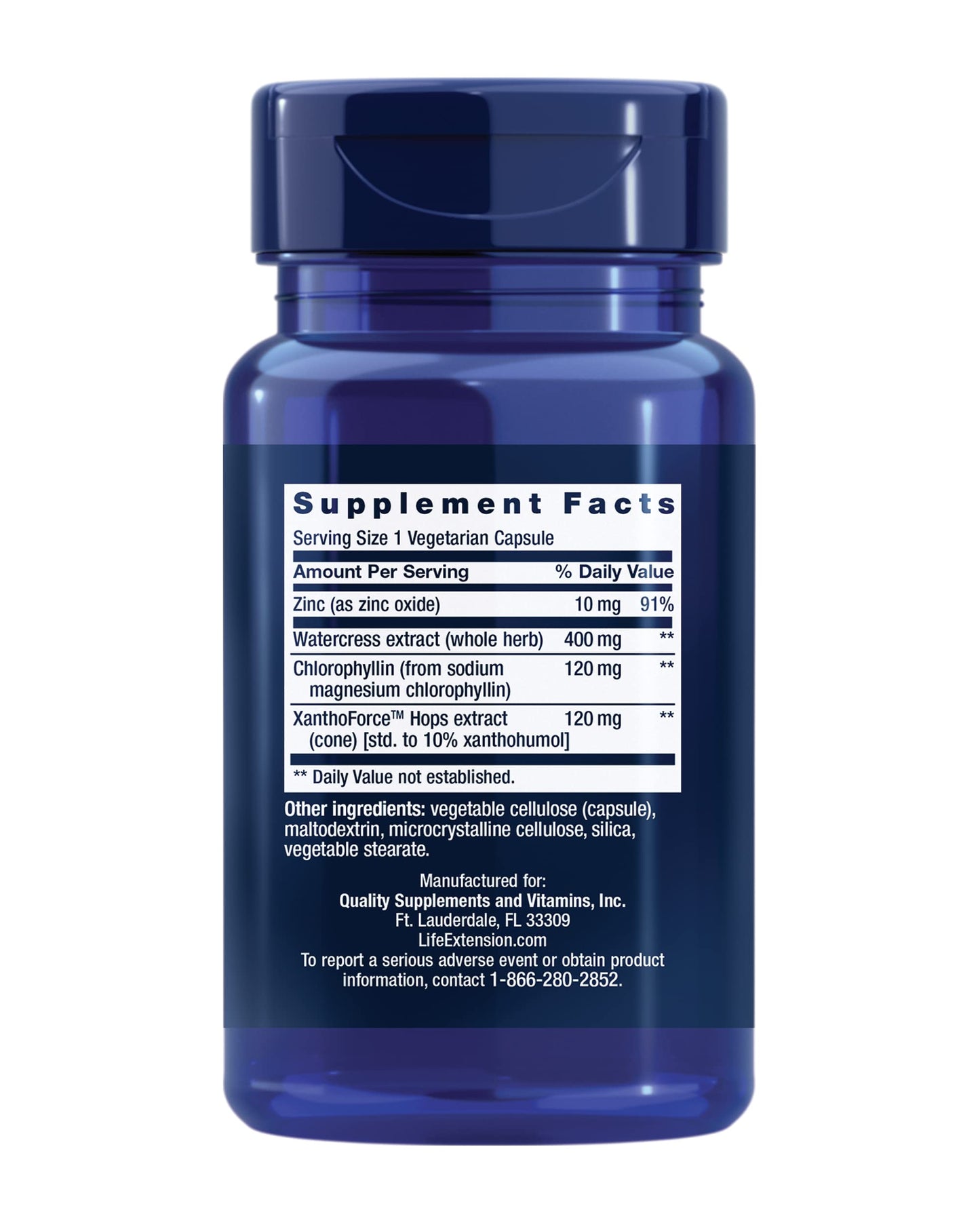 Life Extension DNA Protection Formula, DNA Health Support, Nutrition Focused, antioxidants, Hops, Watercress, chlorophyllin, zinc, Once-Daily, Gluten-Free, Non-GMO, 60 softgels