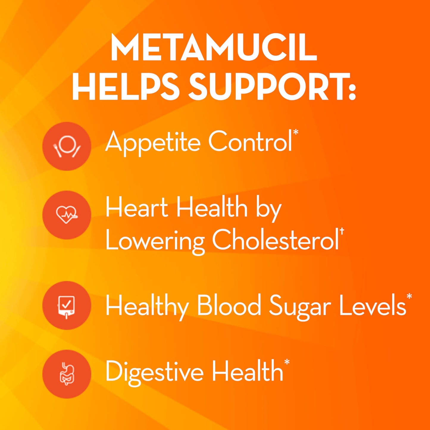 Metamucil Fiber, 4-in-1 Psyllium Fiber Supplement, Sugar-Free Powder, Berry Flavored Drink, 114 Servings (Packaging May Vary)