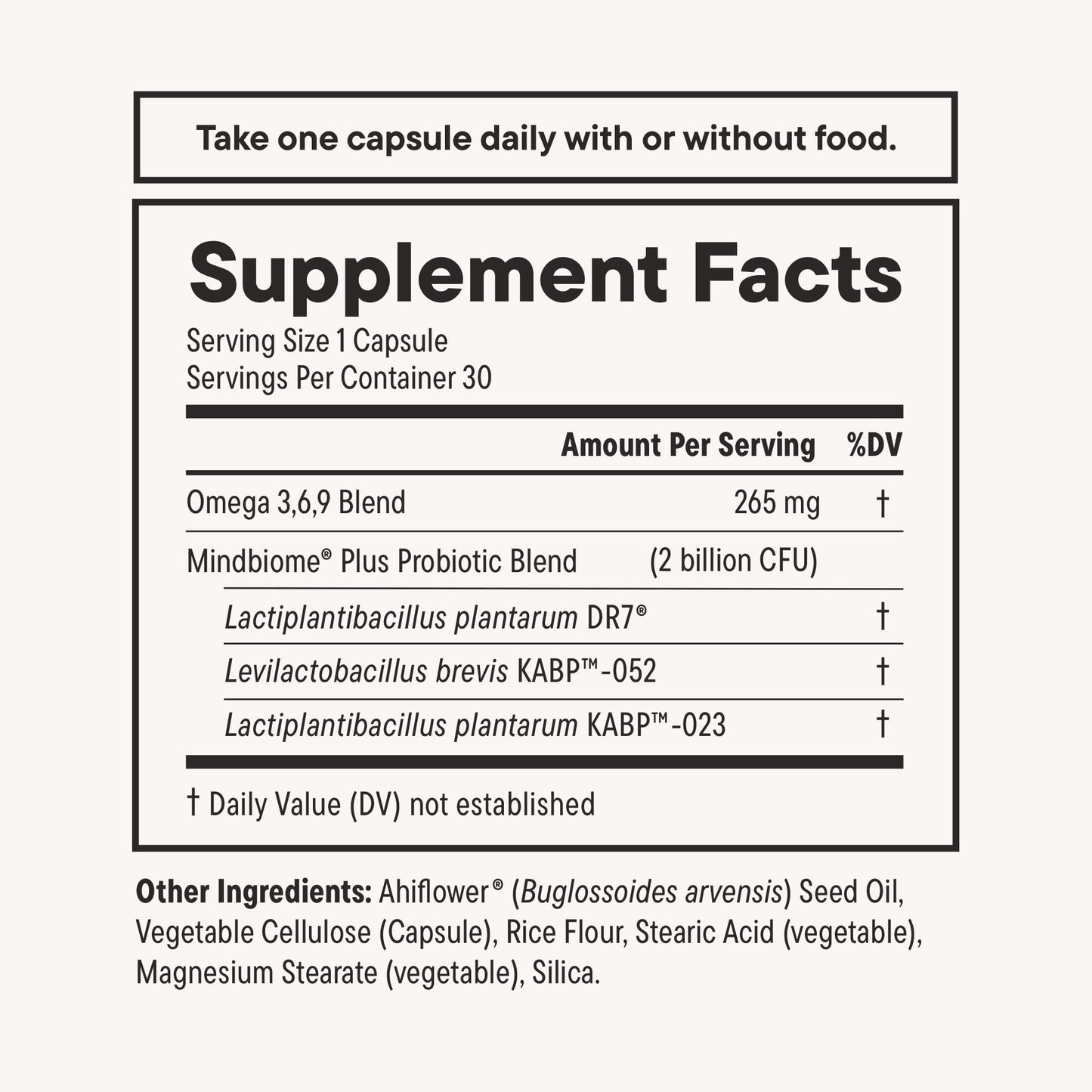 Pre-Order | Arrives in 5–10 Days – Daily Nouri Stress Probiotic | for Cortisol Management, Digestion, Daily Stress Relief & Gut Microbiome Health | 3 Probiotic Strains & Vegan Ahiflower Omega Oil | for Women & Men | 30-Day Supply