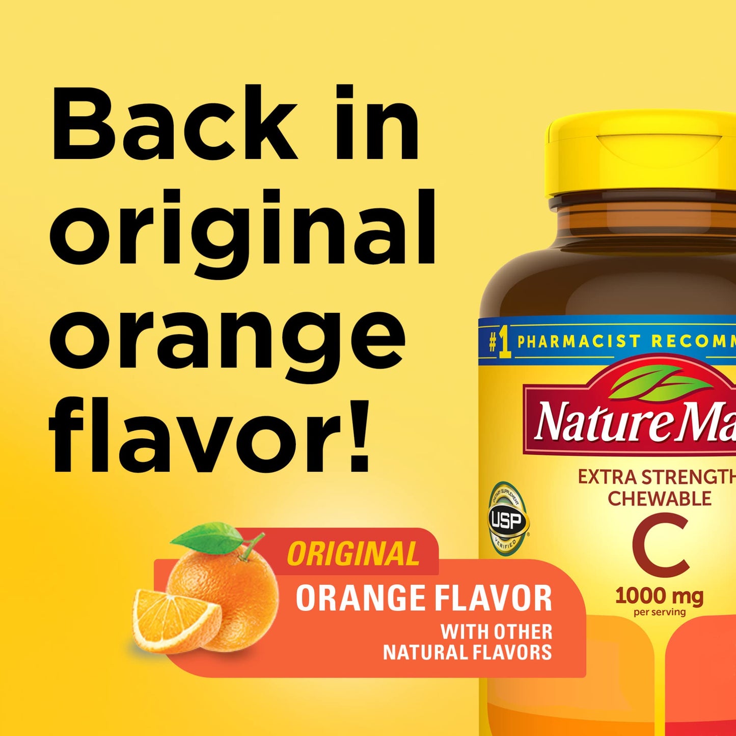 Nature Made Extra Strength Dosage Chewable Vitamin C 1000 mg per Serving, Dietary Supplement for Immune Support, 90 Tablets, 45 Day Supply (Pack of 2)