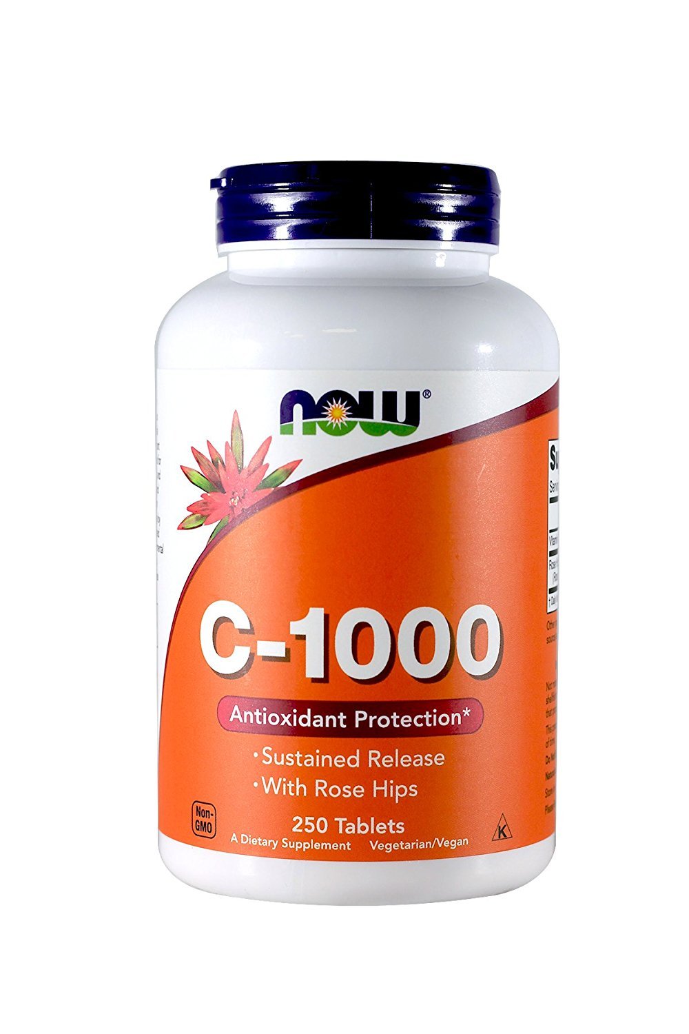 Now Foods Vitamin C-1000 Sustained Release with Rose Hips 250 Tabs (500 (250 X 2))