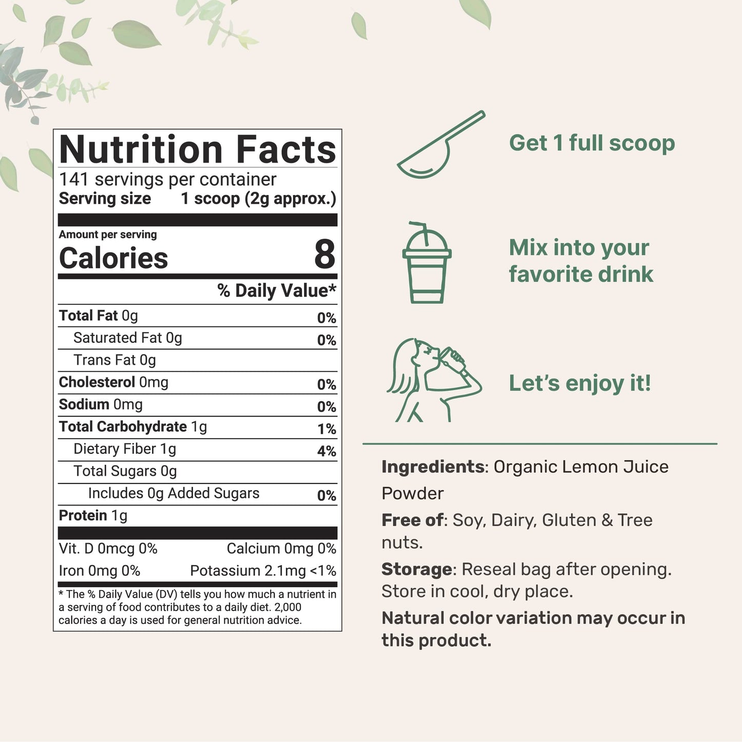 2 Pack Micro Ingredients Organic Lemon Juice Powder, 10 Ounce, Rich in Natural Vitamin C (Immune Vitamins) for Immune System, Great Flavor for Drinks, Smoothie & Beverages, Vegan