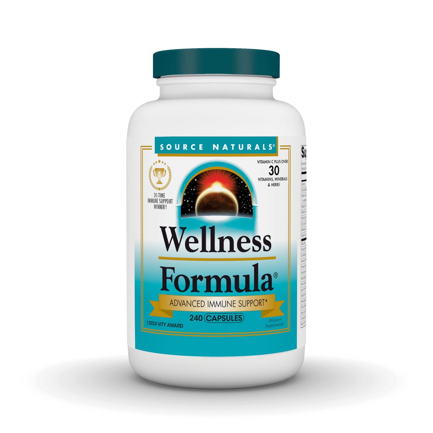 Pre-Order | Arrives in 5–10 Days – Source Naturals Wellness Formula Bio-Aligned Vitamins & Herbal Defense Advanced Immune Support* - Dietary Supplement & Immunity Booster - 240 Capsules