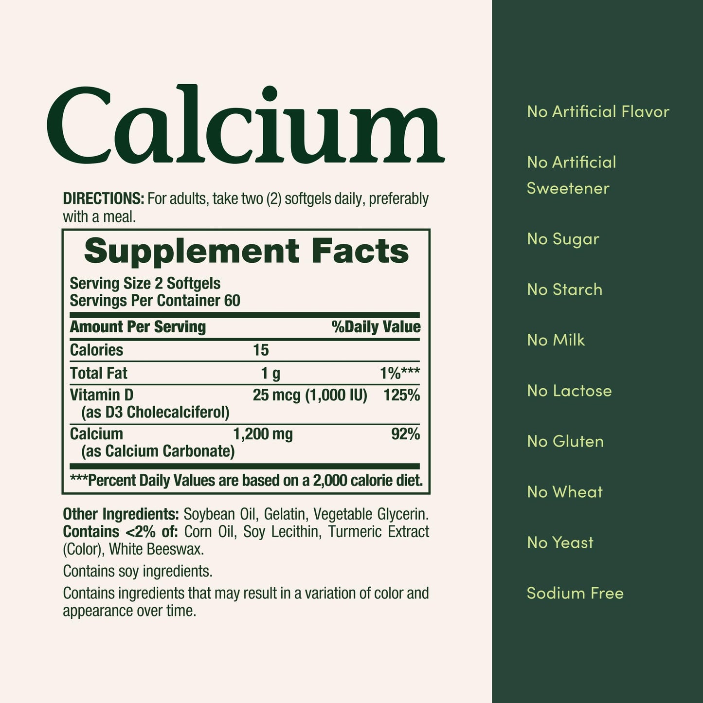 Nature's Bounty Calcium Carbonate & Vitamin D, Supports Immune Health & Bone Health, 1200mg Calcium & 1000IU Vitamin D3, 120 Softgels