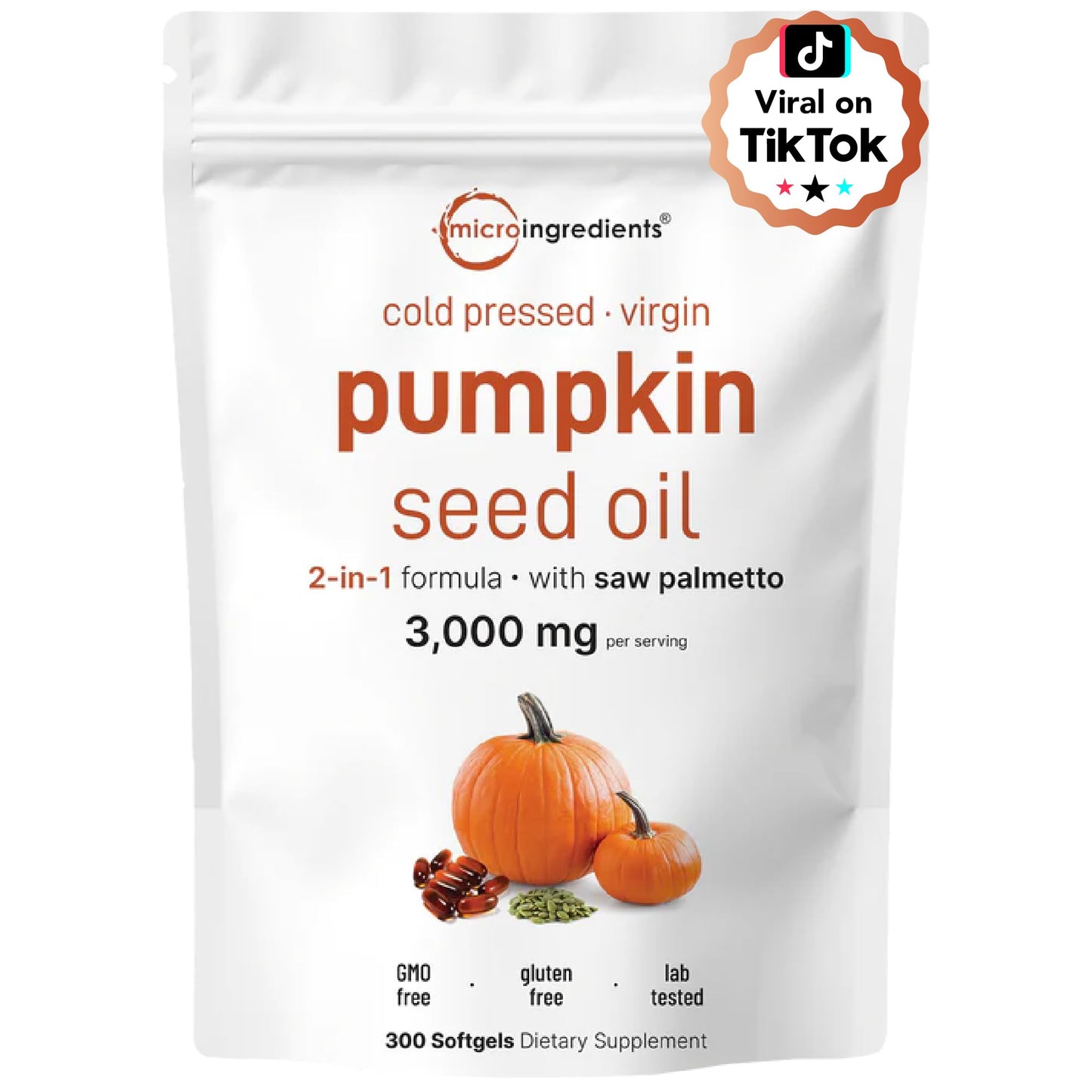 Pre-Order | Arrives in 5–10 Days – Pumpkin Seed Oil with Saw Palmetto, 3000mg Per Serving, 300 Softgels | Cold Pressed, Pure Virgin Oil, Essential Fatty Acids & Phytosterols | Supports Hair, Urinary, Bladder & Prostate Health | Non-GMO