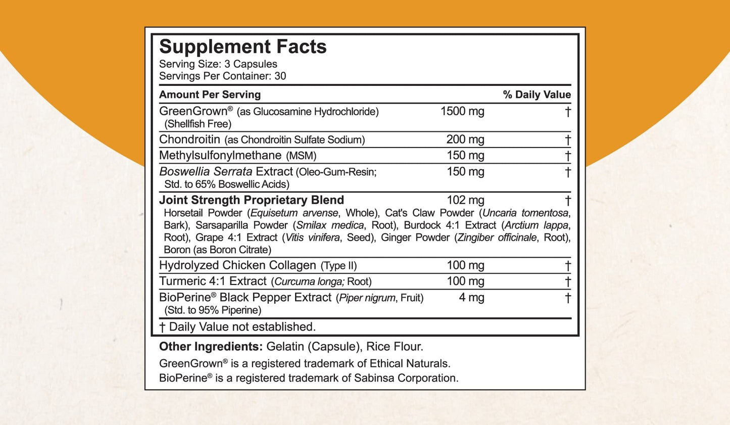 Joint Xtra - Joint Support Supplement - Joint Health Formula with Triple Joint Strength - Glucosamine, Chondroitin, Turmeric, MSM & Boswellia for Joint Health & Cartilage Health - 90 Vegan Capsules