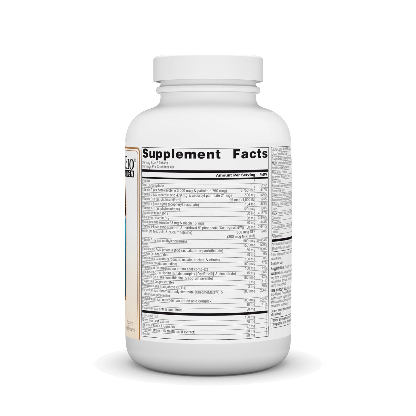 Pre-Order | Arrives in 5–10 Days – Source Naturals Life Force Multiple Iron Free Daily Multivitamin High Potency Essential Vitamins, Minerals, Antioxidants & Nutrients - Energy & Immune Boost - 120 Tablets