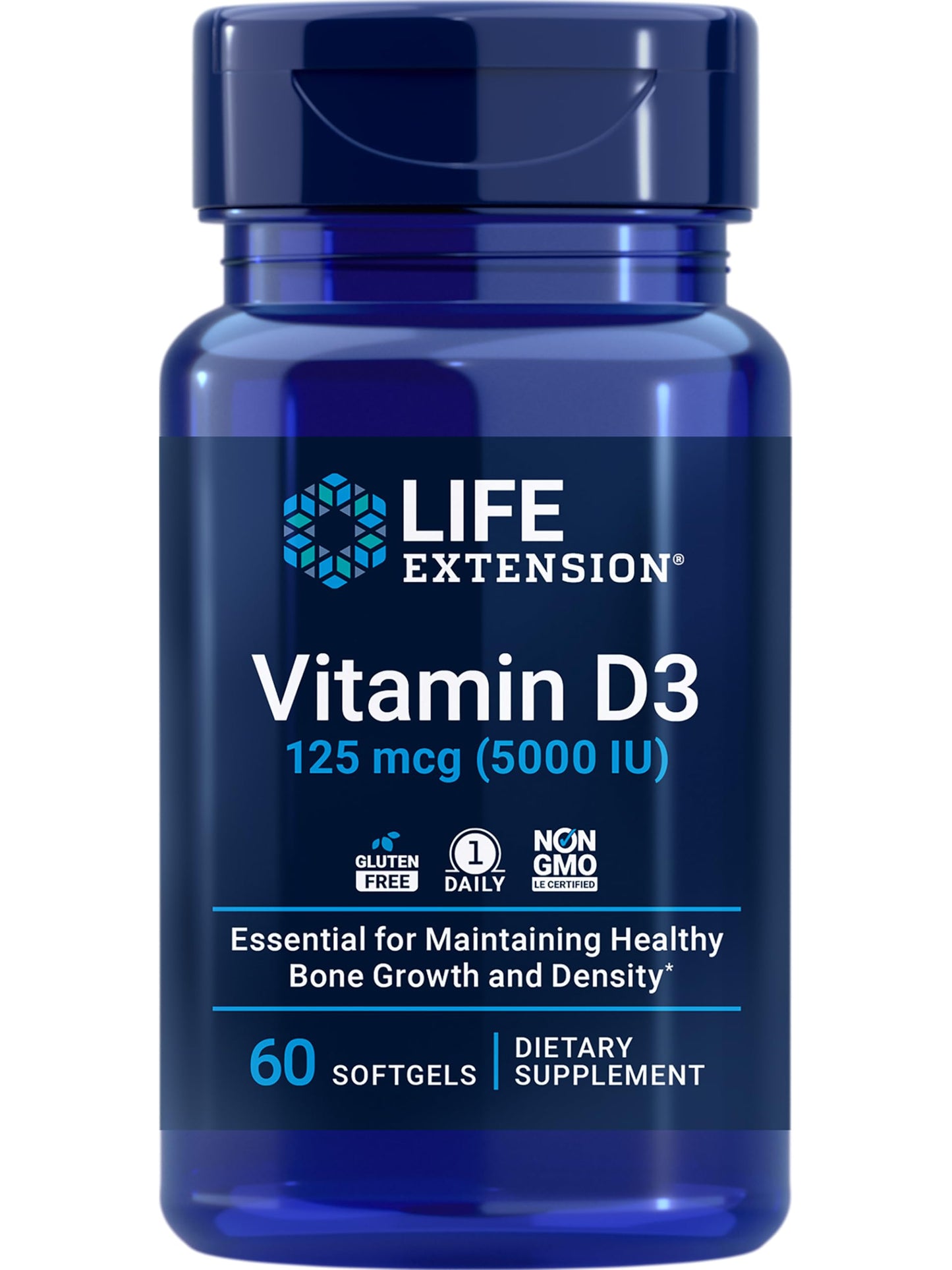 Life Extension Extend-Release Magnesium Prolonged Health Support & Vitamin D3 5000 IU 125 mcg Bone, Brain & Immune Health - 60 Capsules & 60 Softgels