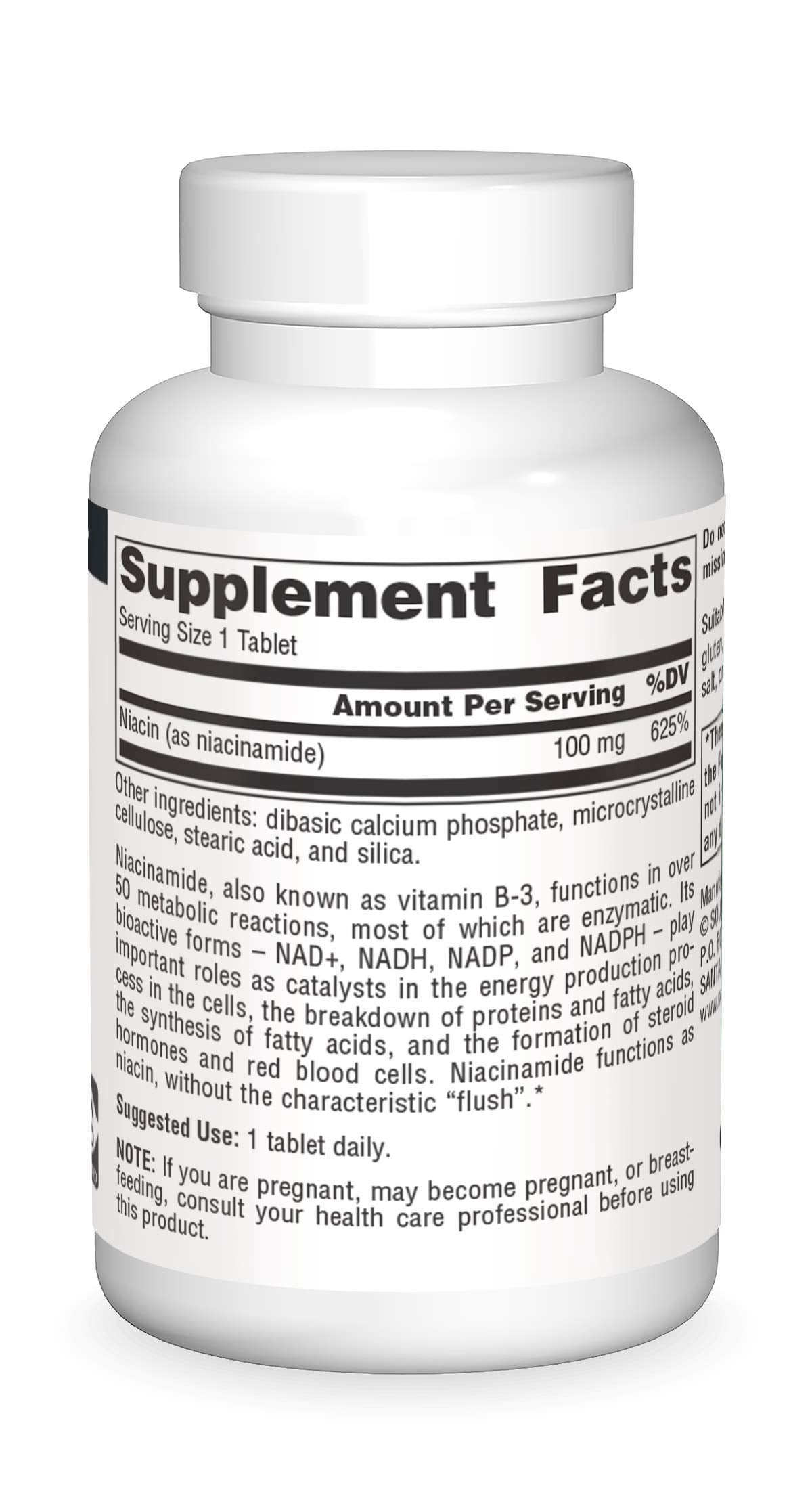 Pre-Order | Arrives in 5–10 Days – Source Naturals Niacinamide B-3, 100 mg Dietary Supplement - 100 Tablets