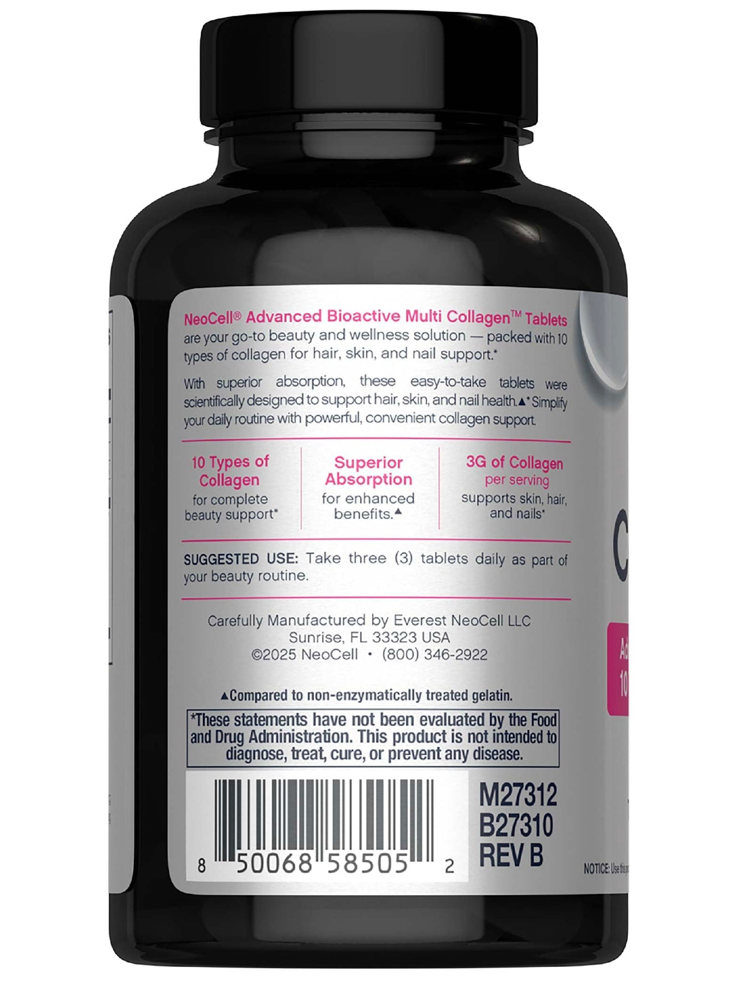 NeoCell Super Multi Collagen Peptides | 120 Tablets | 10 Types of Collagen | Skin, Hair and Nails | Beauty Supplement | For Men and Women