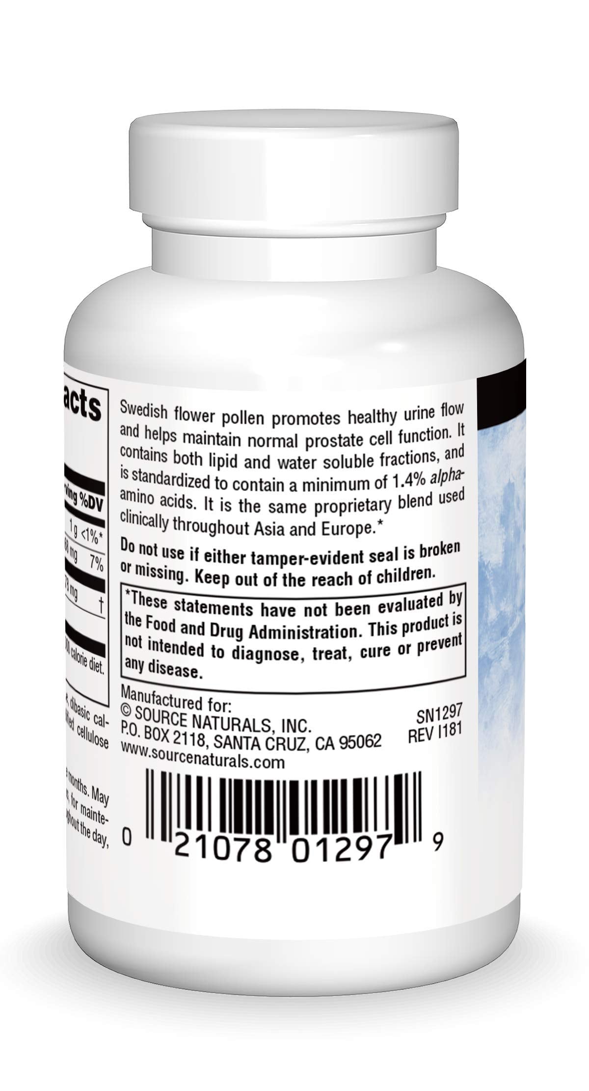Pre-Order | Arrives in 5–10 Days – Source Naturals Swedish Flower Pollen Supports Prostate Function and Healthy Urine Flow* - 90 Tablets
