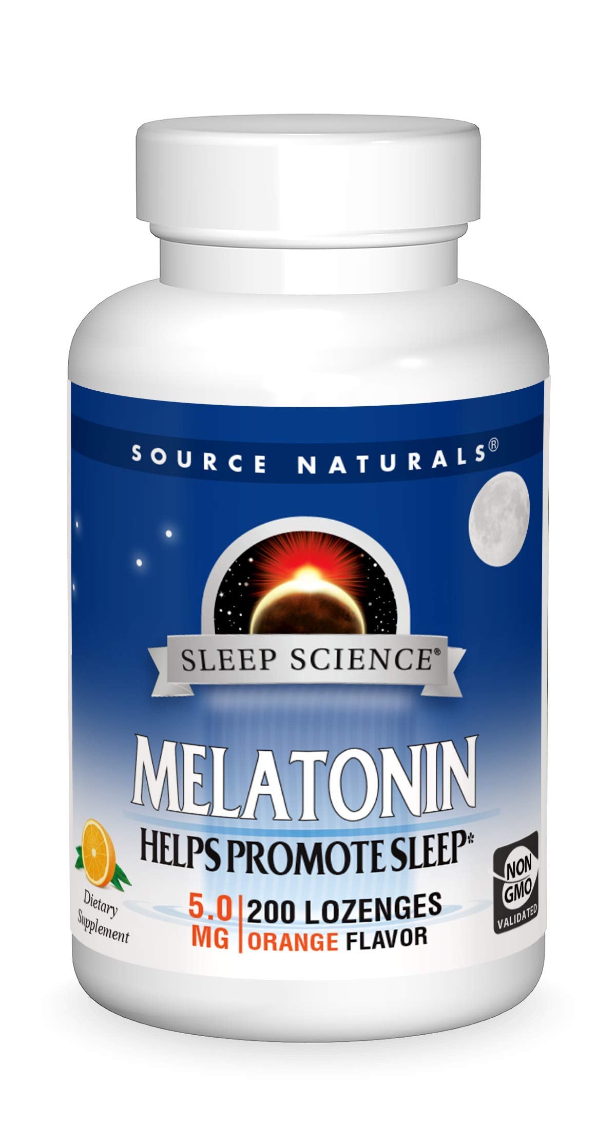 Pre-Order | Arrives in 5–10 Days – Source Naturals Melatonin, Dietary Supplement That Supports Sleep* 5 mg - 200 Orange Flavored Lozenges