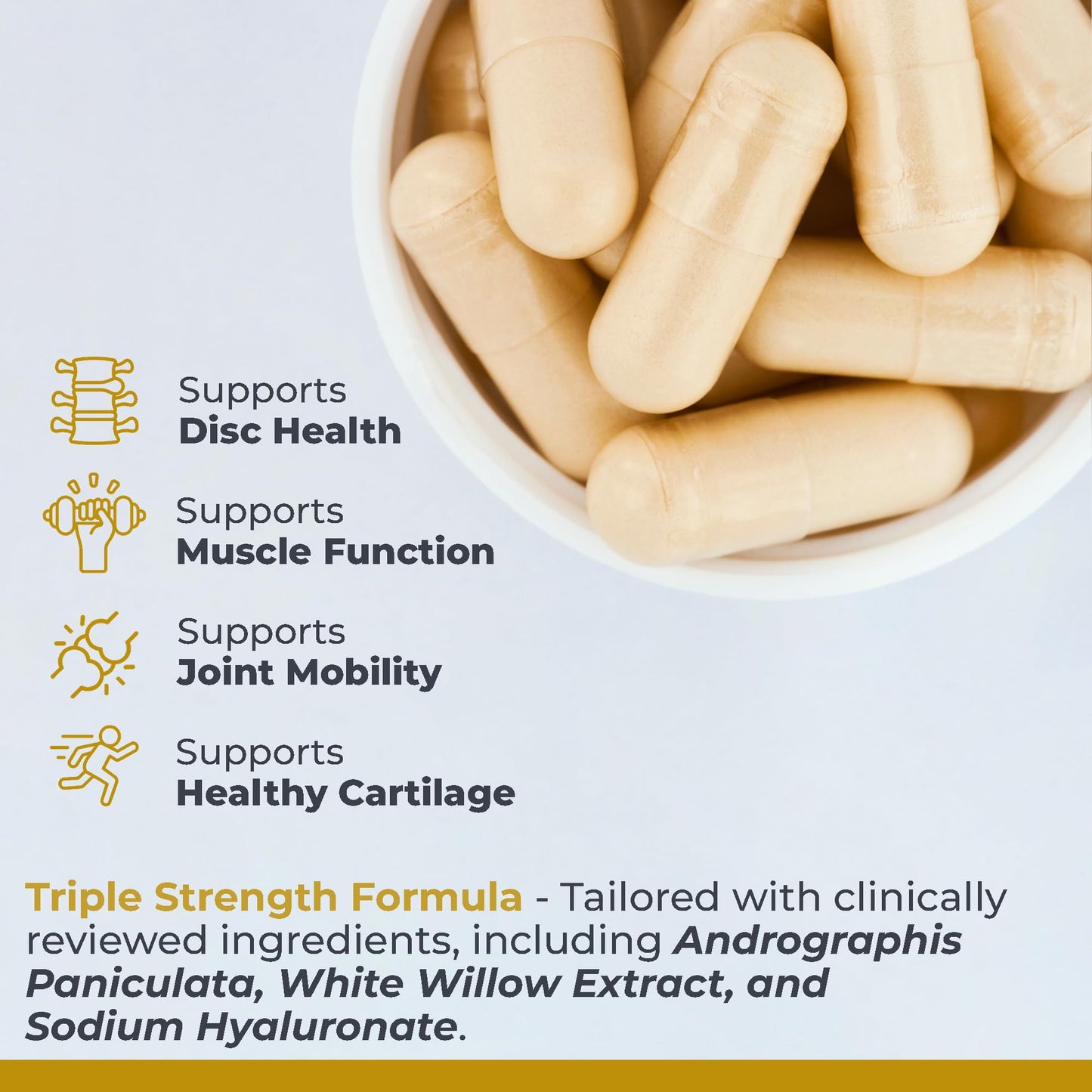 Premier Research Labs Joint & Disc Support Supplement - for Men & Women, Glucosamine, Joint Mobility and Muscle Health, Cartilage Repair, Gluten Free, Plant-Sourced - 90 Capsules