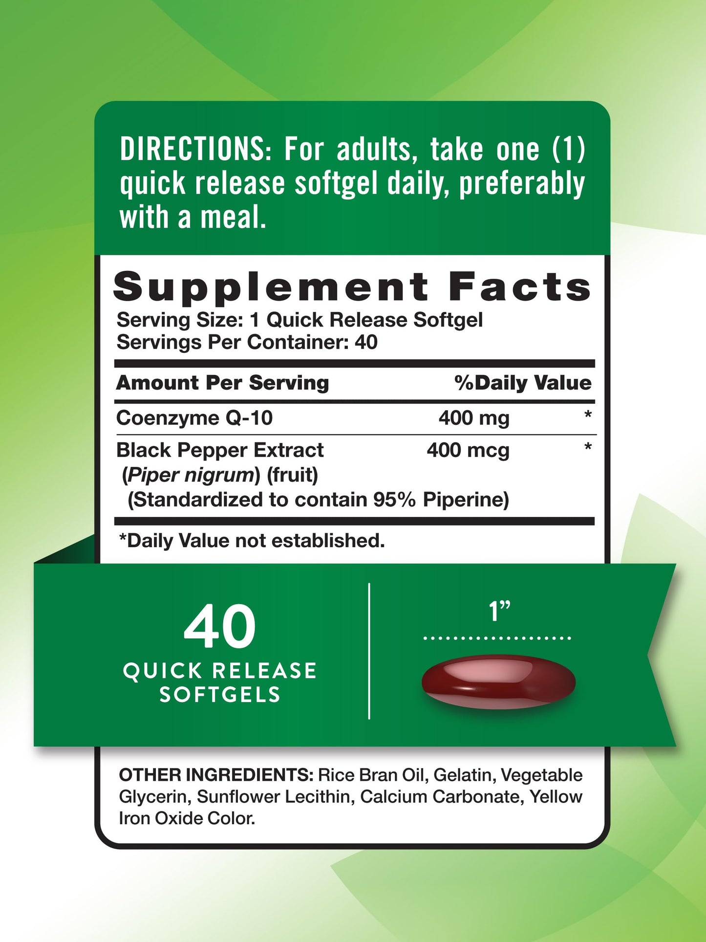 Nature's Truth CoQ10 400mg | Softgels | Maximum Strength | High Absorption | Non-GMO & Gluten Free Supplement