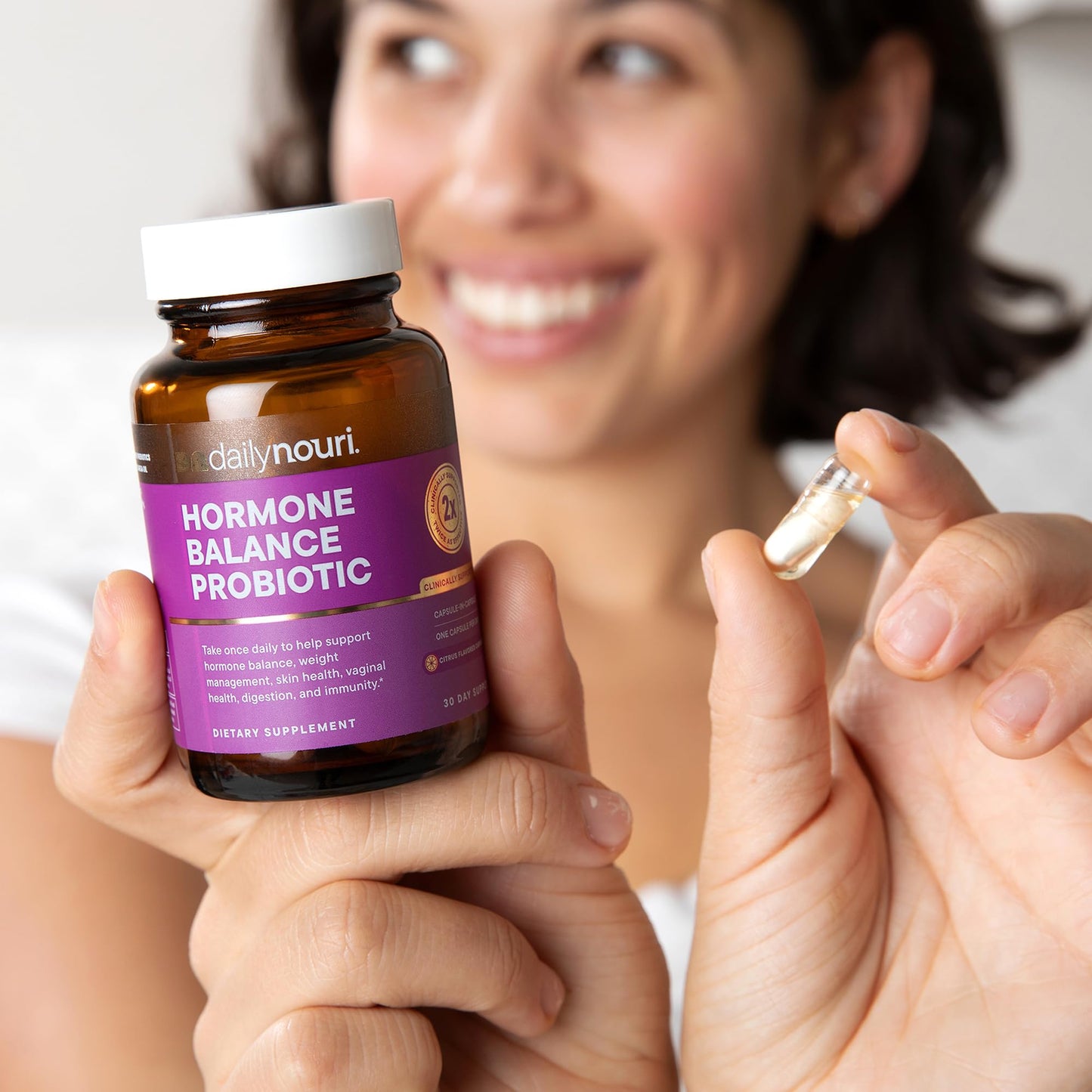 Pre-Order | Arrives in 5–10 Days – Daily Nouri Hormone Balance Probiotic | for PCOS, Vaginal pH, Yeast Balance, Skin Health, Digestion & Immunity | 7 Probiotic Strains & Vegan Ahiflower Omega Oil | 30-Day Supply