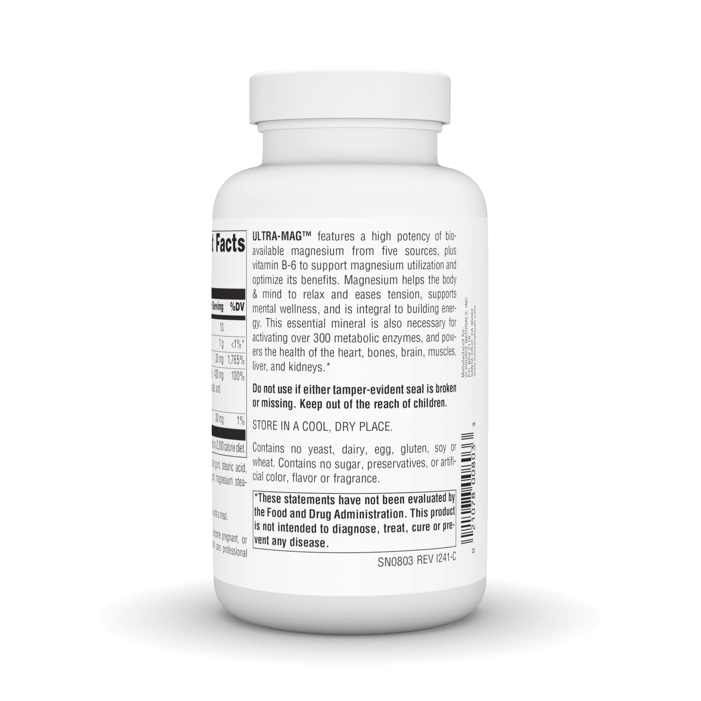 Pre-Order | Arrives in 5–10 Days – Source Naturals Ultra-Mag, 5-in-1 Bioavailable Magnesium - Relaxes Muscles & Calms Nerves* - 120 Vegan Tablets