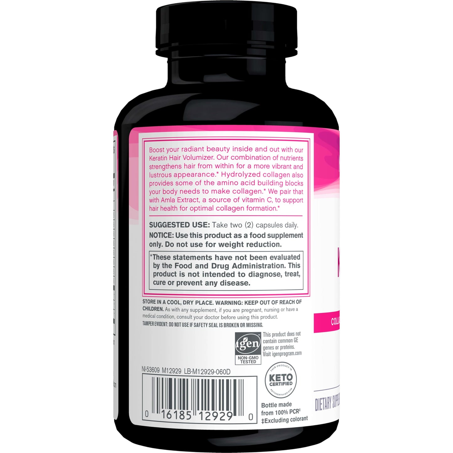 NeoCell Keratin Hair Volumizer With Collagen, Amla Extract and Vitamin C, Hair and Skin Supplement, Capsule, 60 Count, 1 Bottle