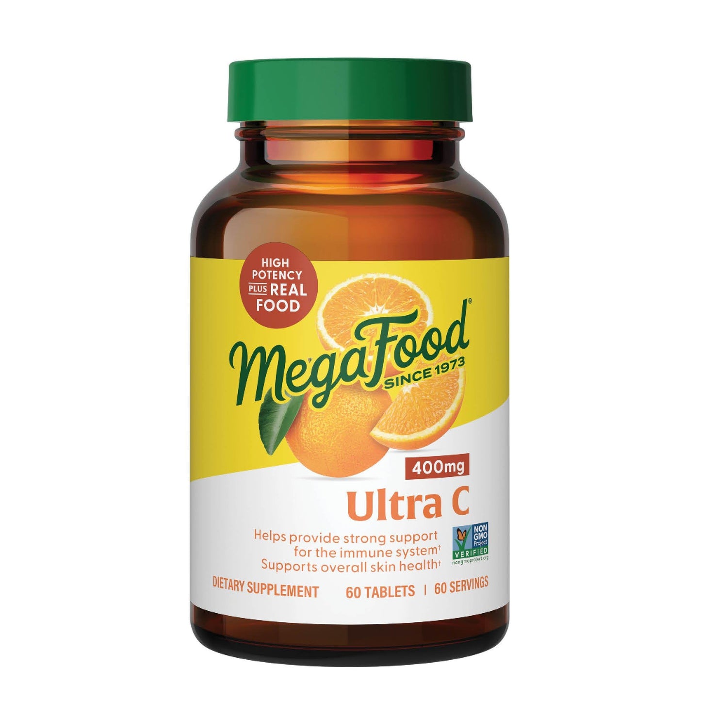 Pre-Order | Arrives in 5–10 Days – MegaFood Ultra C 400 mg - Vegan Immune Support Supplement with Vitamin C, Made with Real Food Including Broccoli, Carrot, Cranberry & Brown Rice, Gluten-Free, Kosher - 60 Tablets, 60 Servings