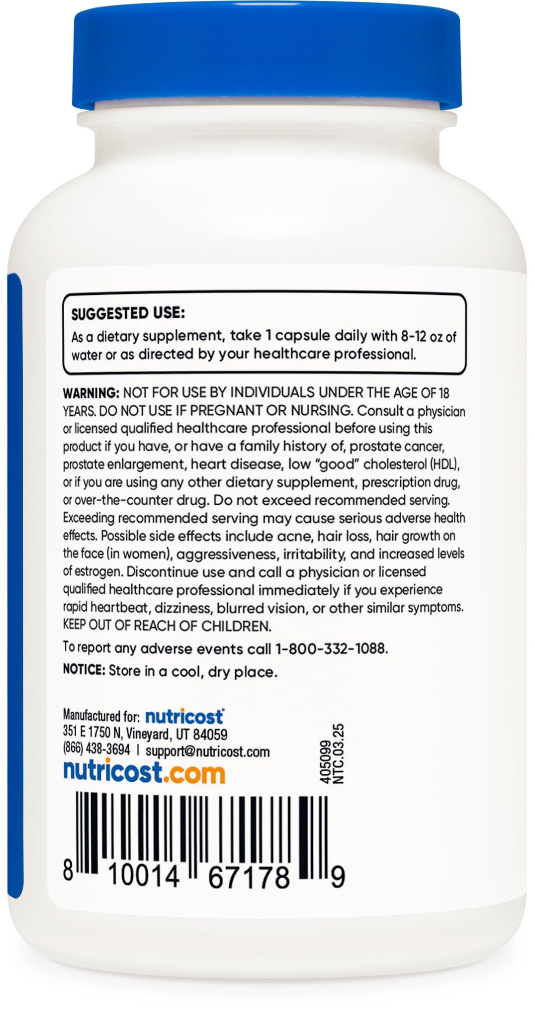 Nutricost DHEA 50mg, 240 Capsules - Gluten Free, Soy Free, Non-GMO, Supplement