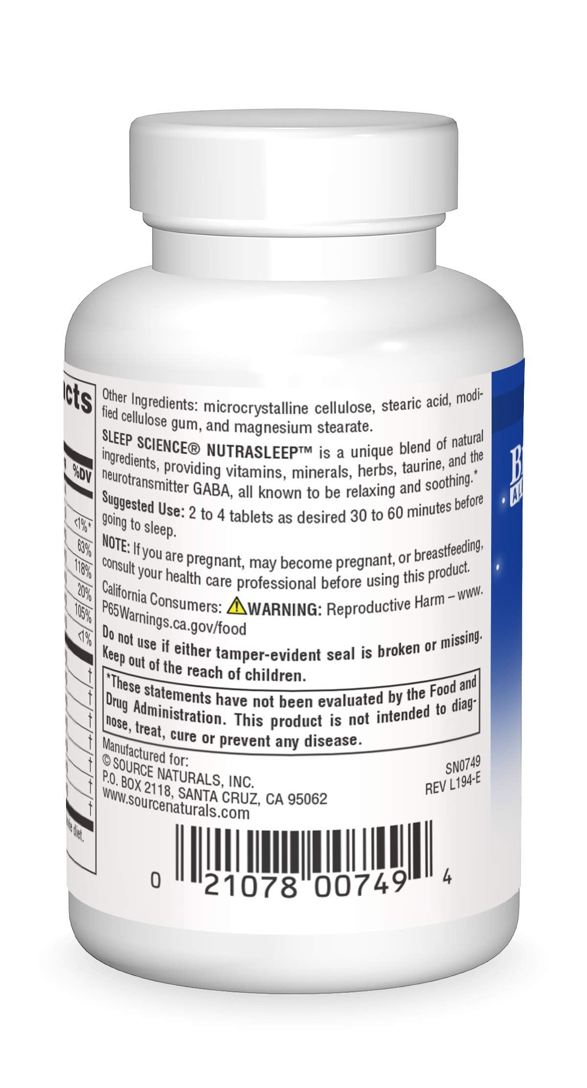 Pre-Order | Arrives in 5–10 Days – Source Naturals Sleep Science NutraSleep - Multi-Nutrient and Herb Complex - Supports Rest and Relaxation- 40 Tablets