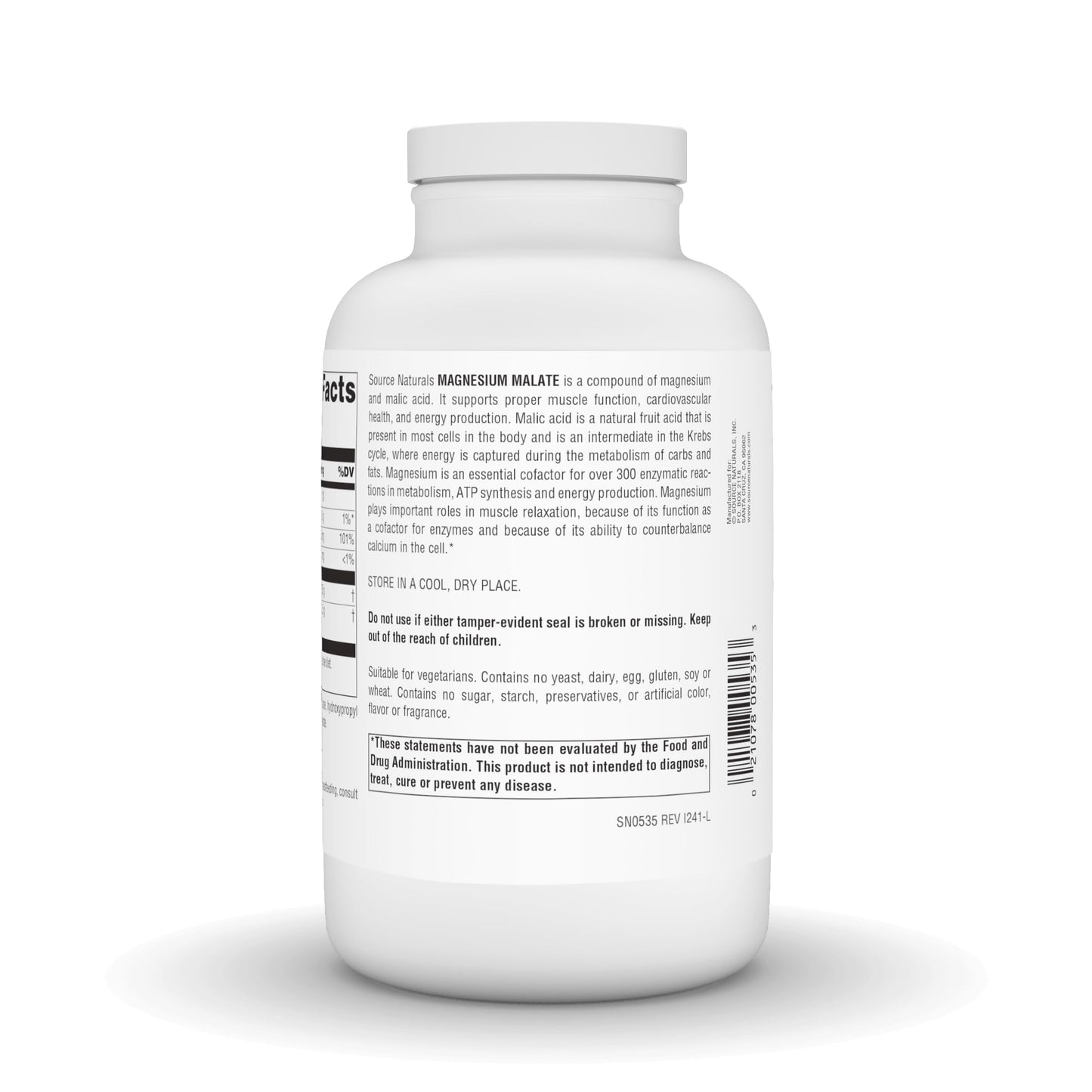 Pre-Order | Arrives in 5–10 Days – Source Naturals Magnesium Malate 3750 mg per Serving - for Energy Production* - 360 Tablets