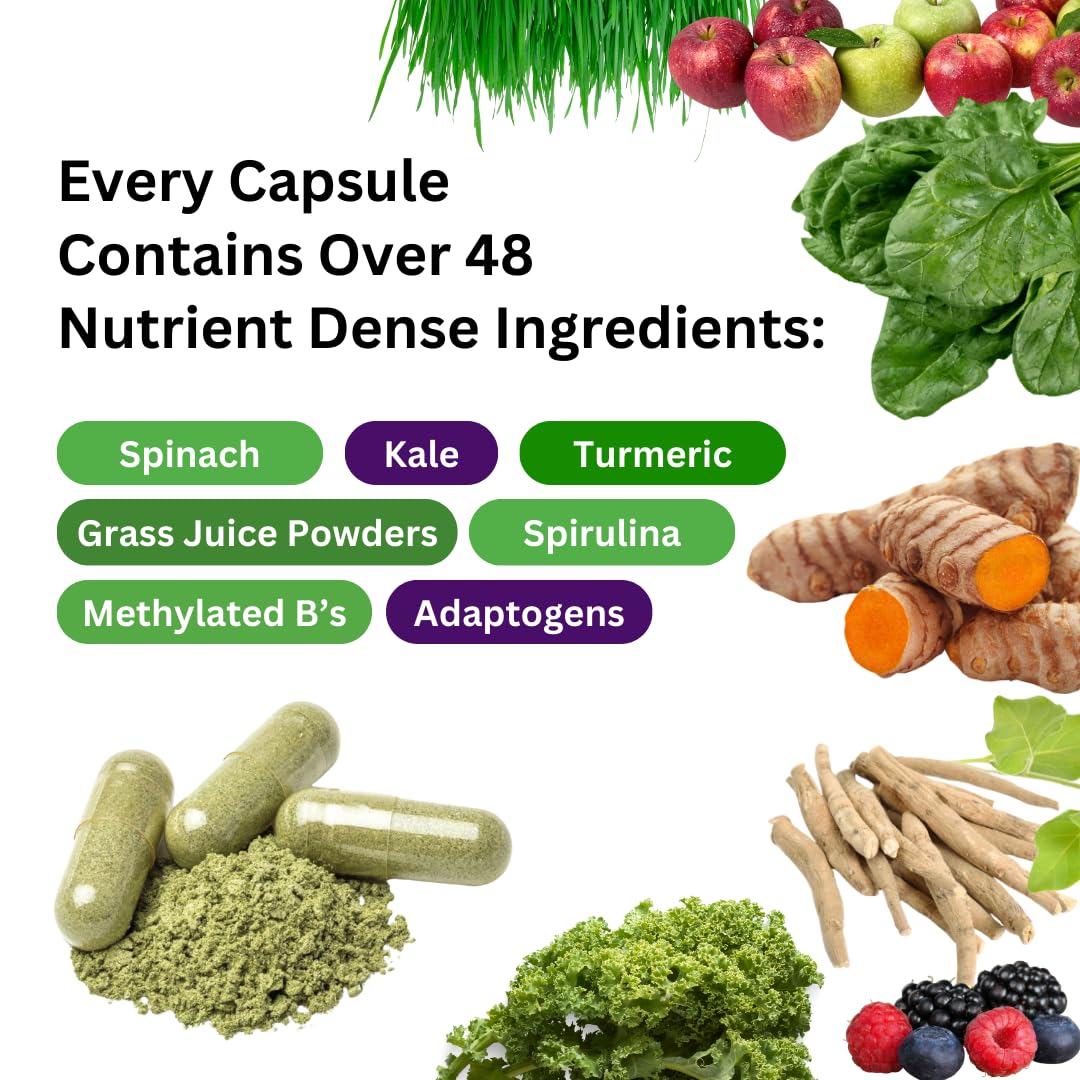Paradise Herbs Earth's Blend Women's Once Daily Multivitamin with Iron, 48 Organic Superfoods, Probiotics, Antioxidants, Vitamins A, B12, C, D, K2, 120 Capsules
